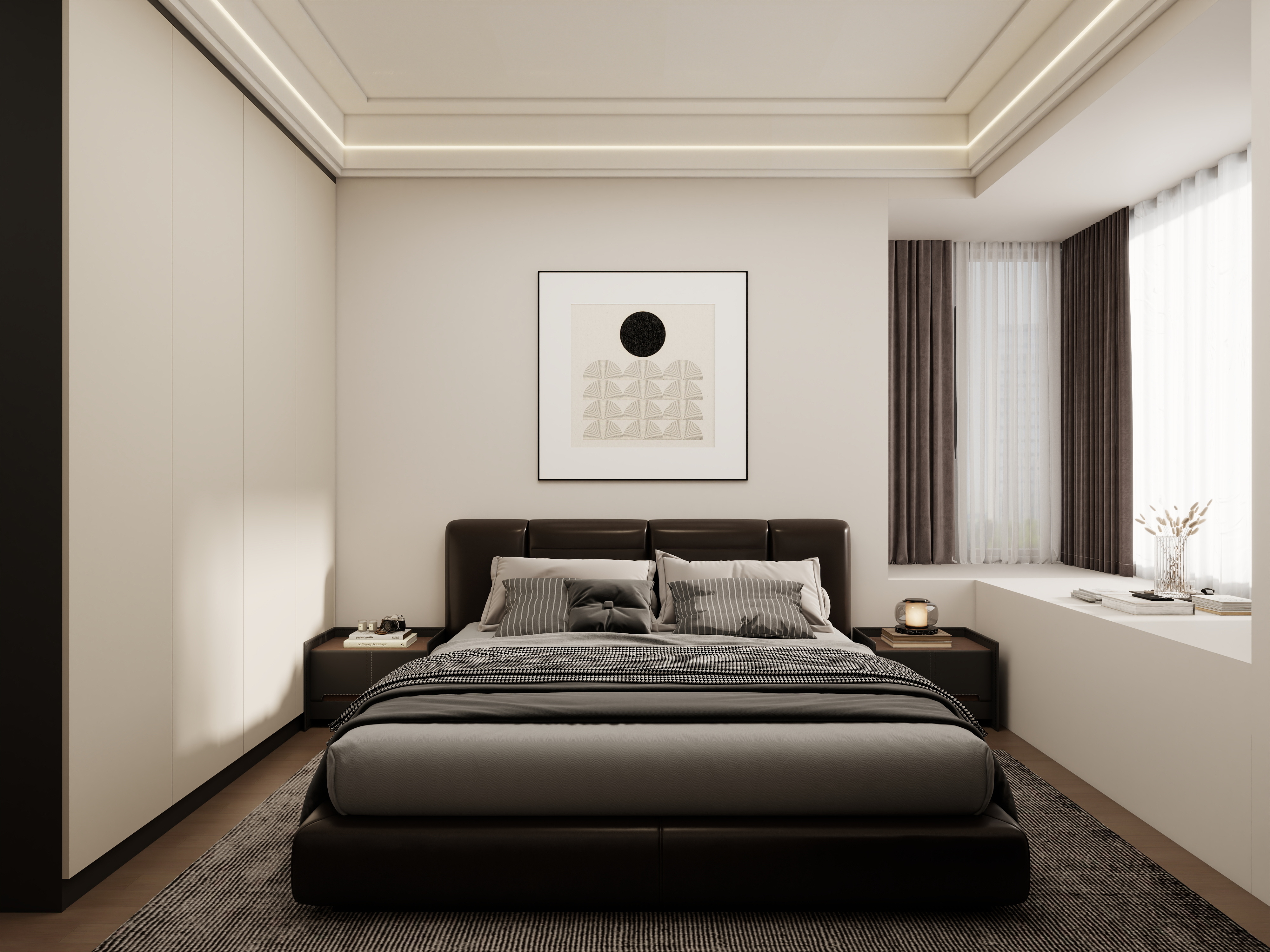 壹诺设计工作室-107㎡3室-现代简约 装修效果图