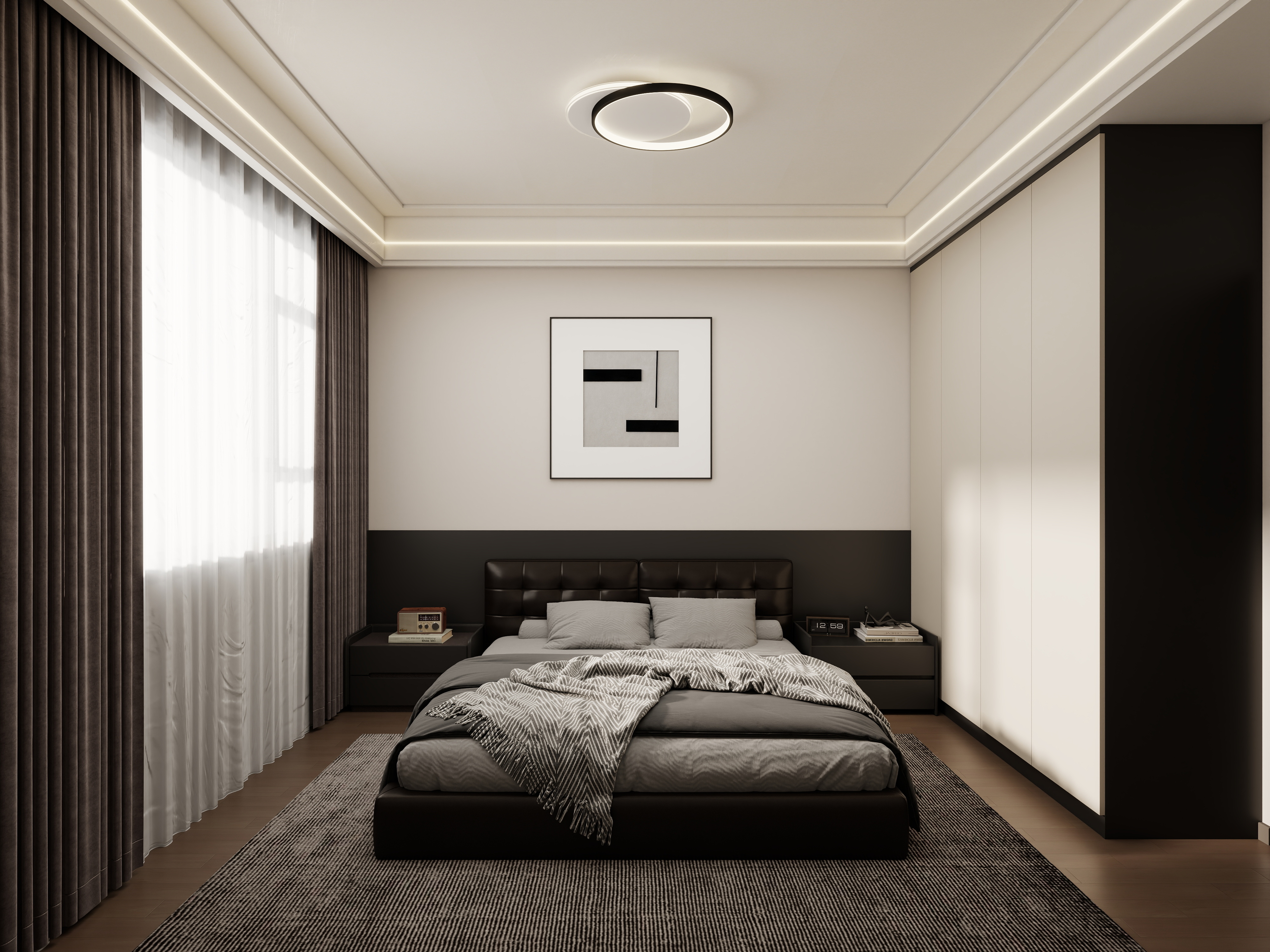 壹诺设计工作室-105㎡3室-现代简约装修效果图