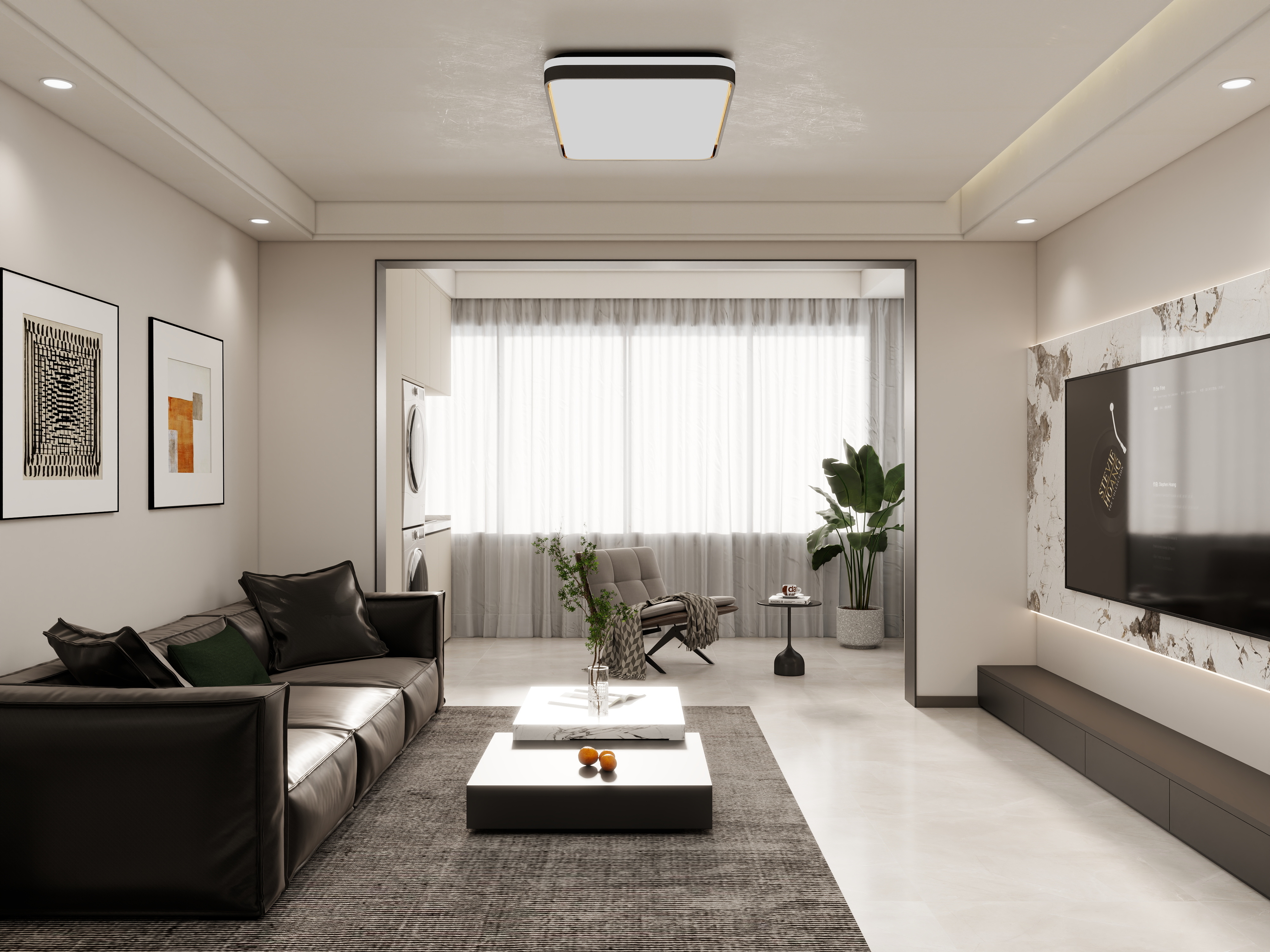 壹诺设计工作室-105㎡3室-现代简约装修效果图