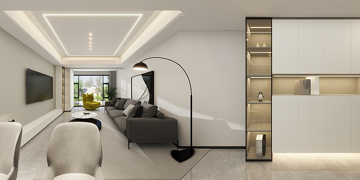 張若璵-江屿墅  底跃 无主灯 黑白灰-装修设计方案