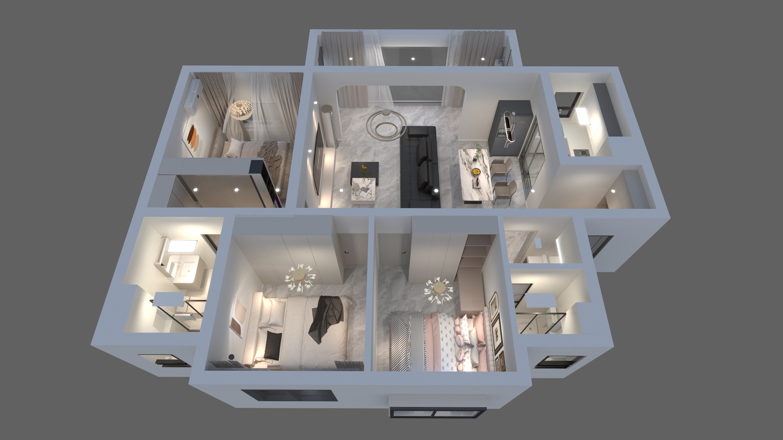 九玺空间丶-金地格林半岛701-装修设计方案