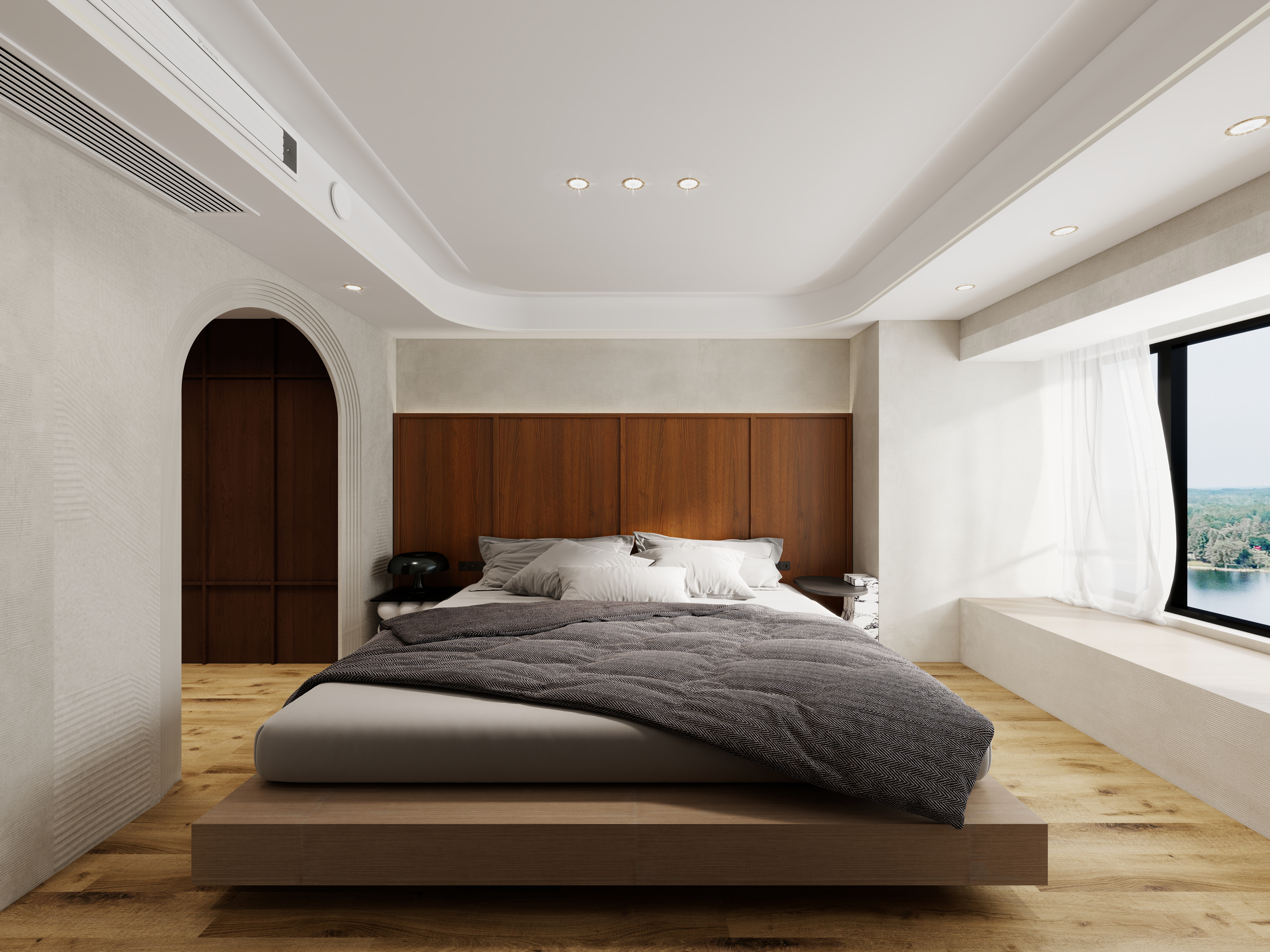 大金空调官方-奶油梦境：170平米流动空间，静谧时光与智能生活的艺术交响装修效果图