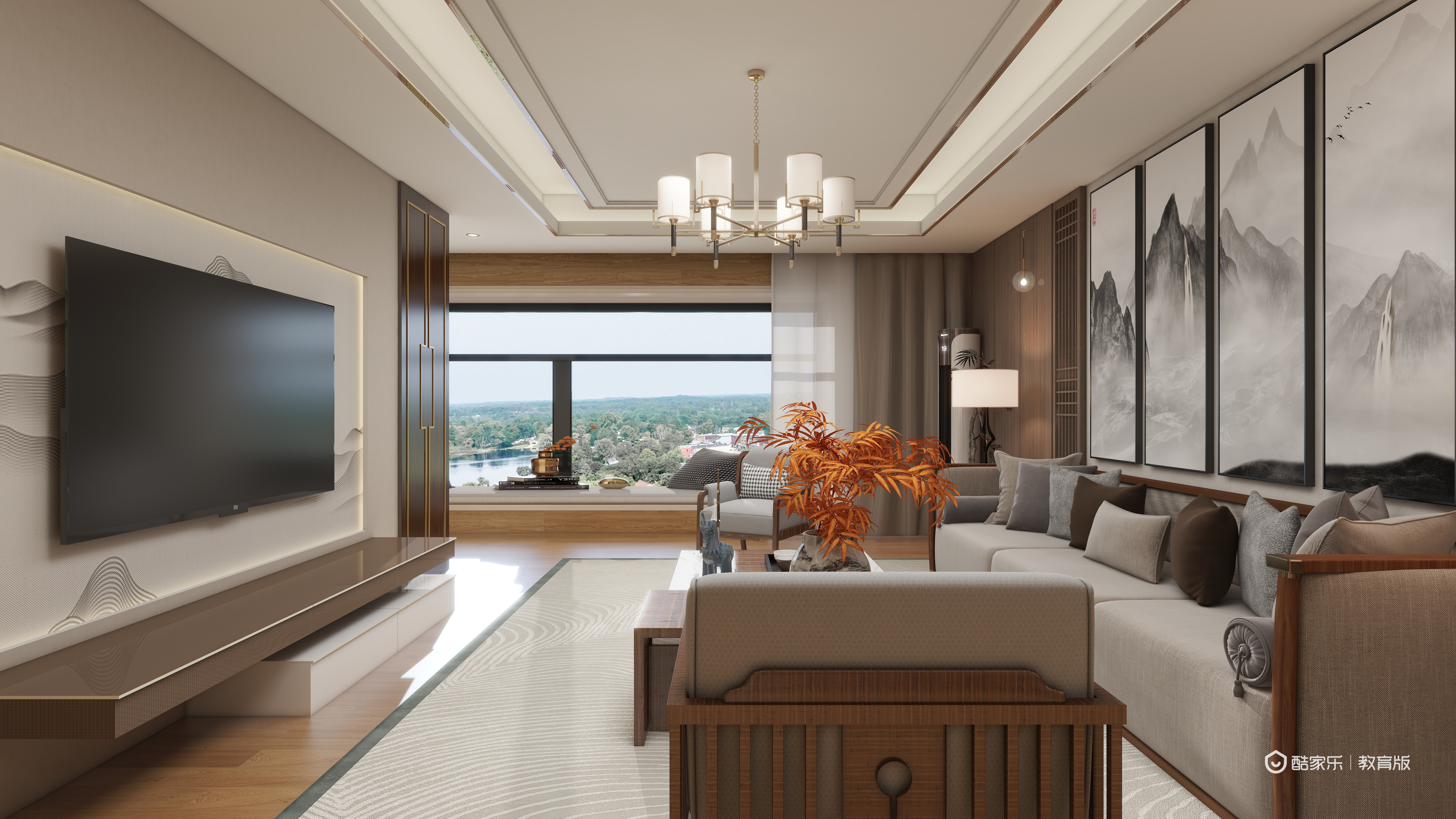 杨豪tvzA-雅韵轩一层客餐厅装修效果图第3张