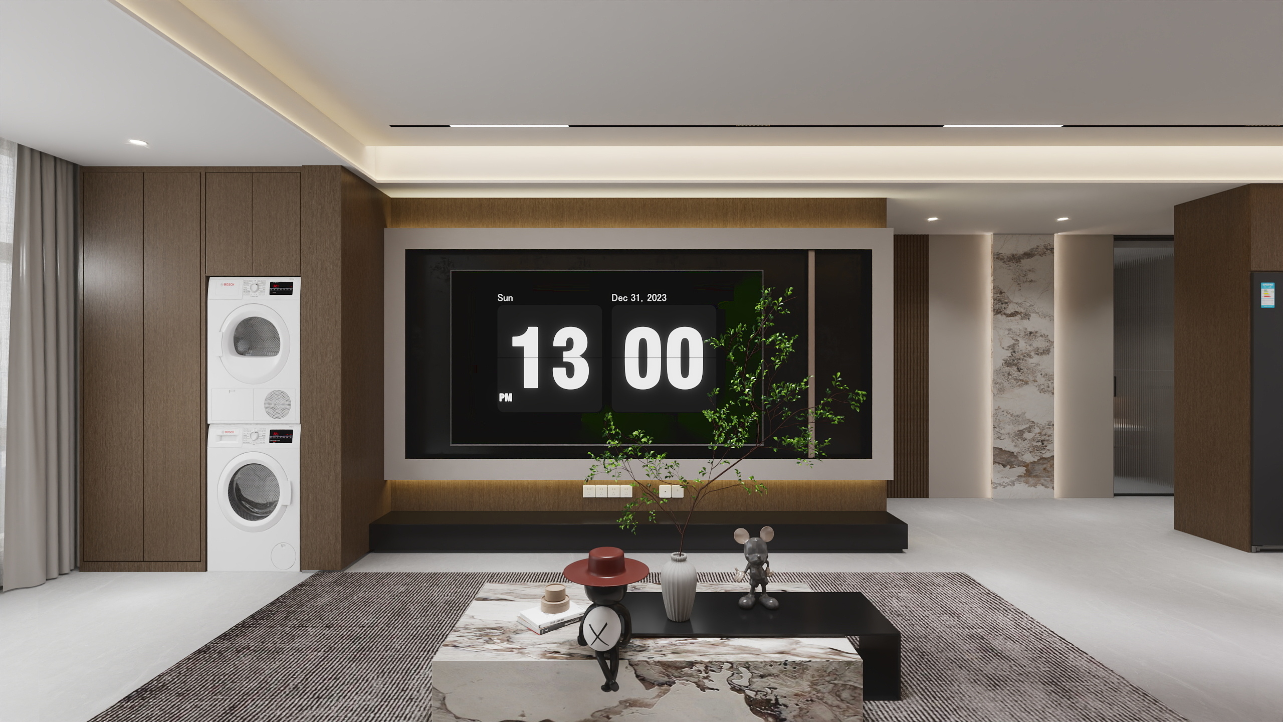 杨大菇凉-揽月府122平四居室现代意式风格装修效果图