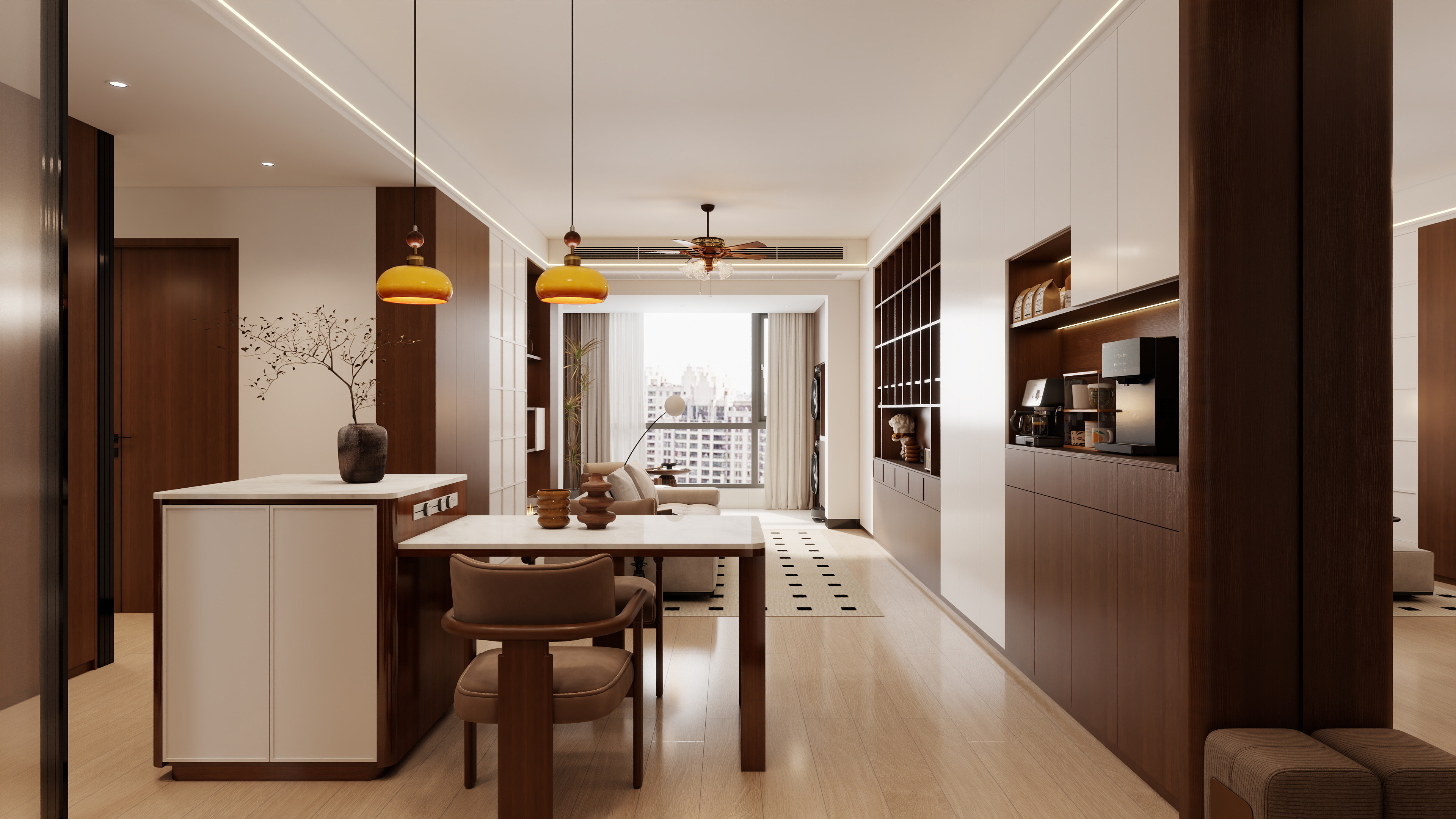 YZXDesign-91m²——现代中古风装修效果图