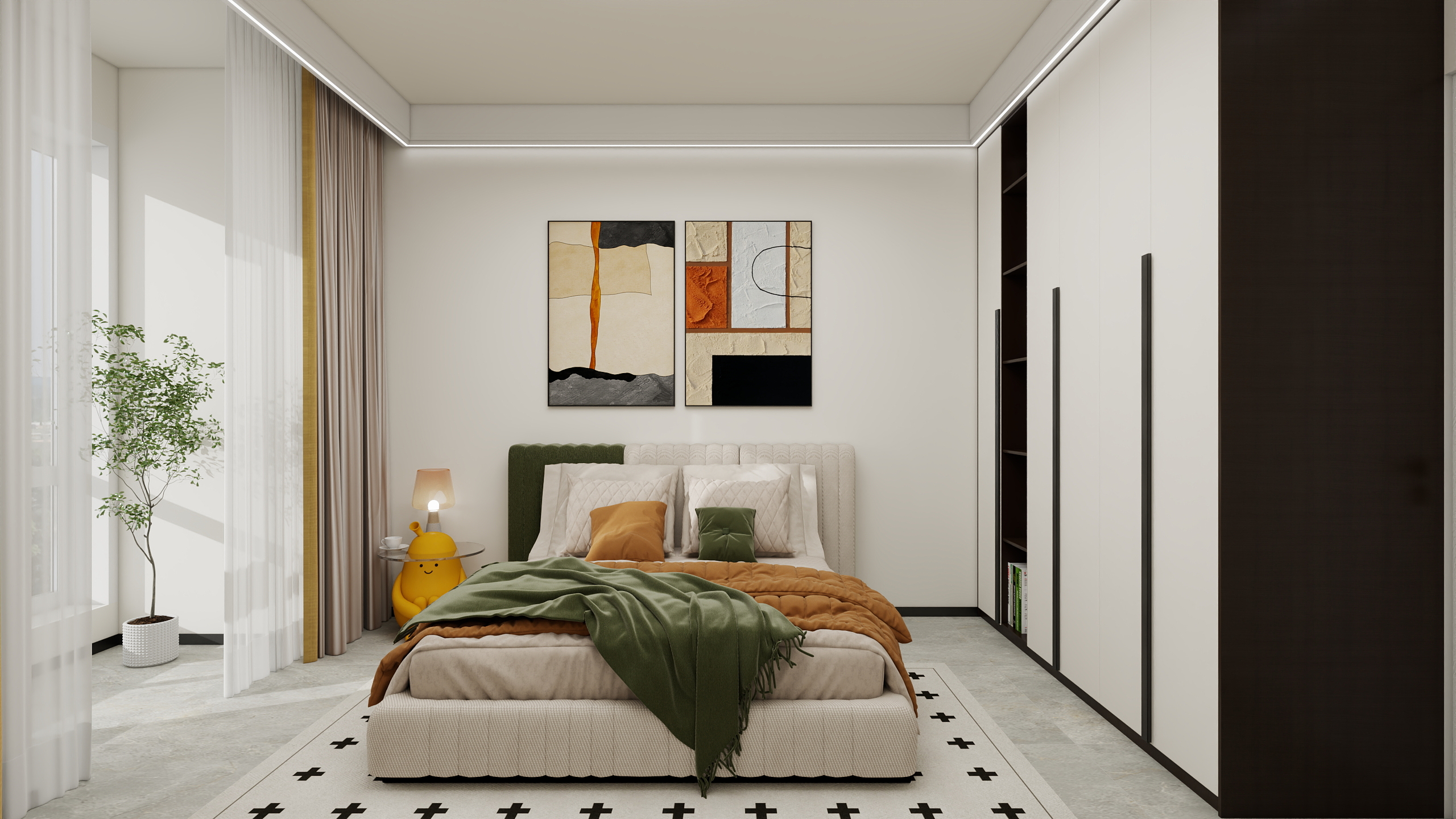 昀设计-现代简约57㎡1室-装修设计方案