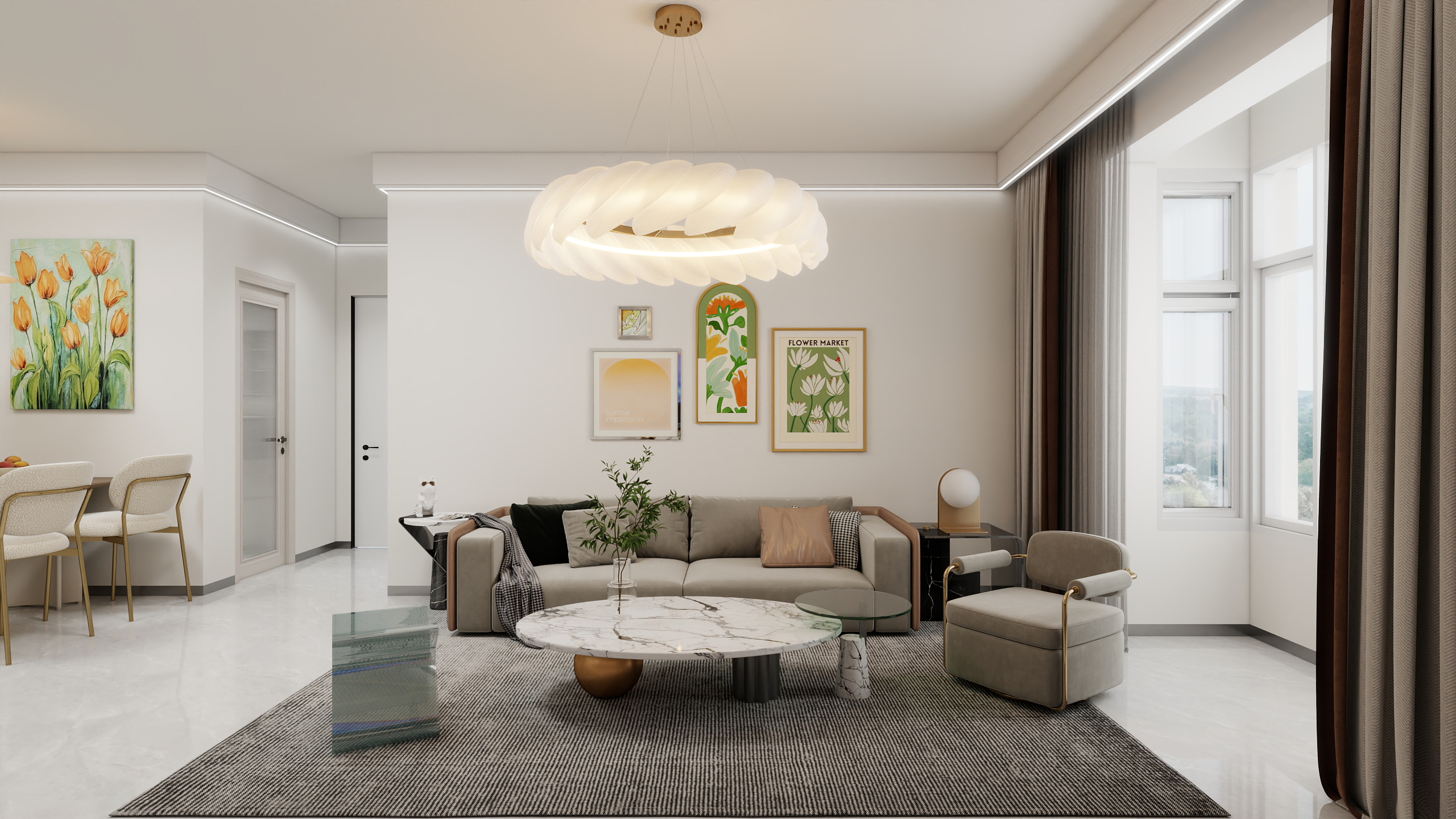 昀设计-现代风69㎡2室-装修设计方案