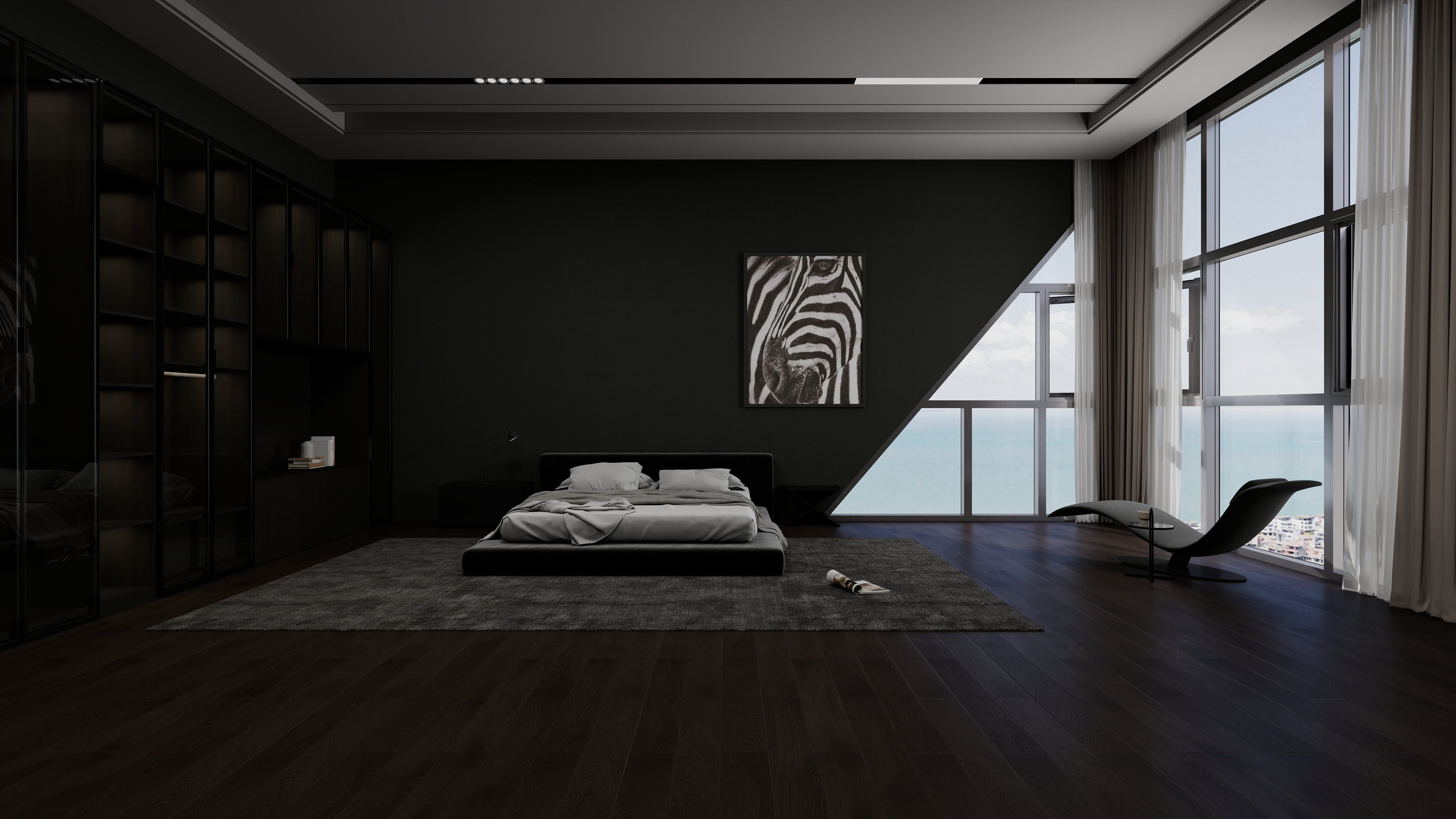 雯艺设计-斜窗卧室-装修设计方案