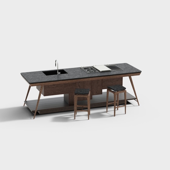 Log-Style Island Table