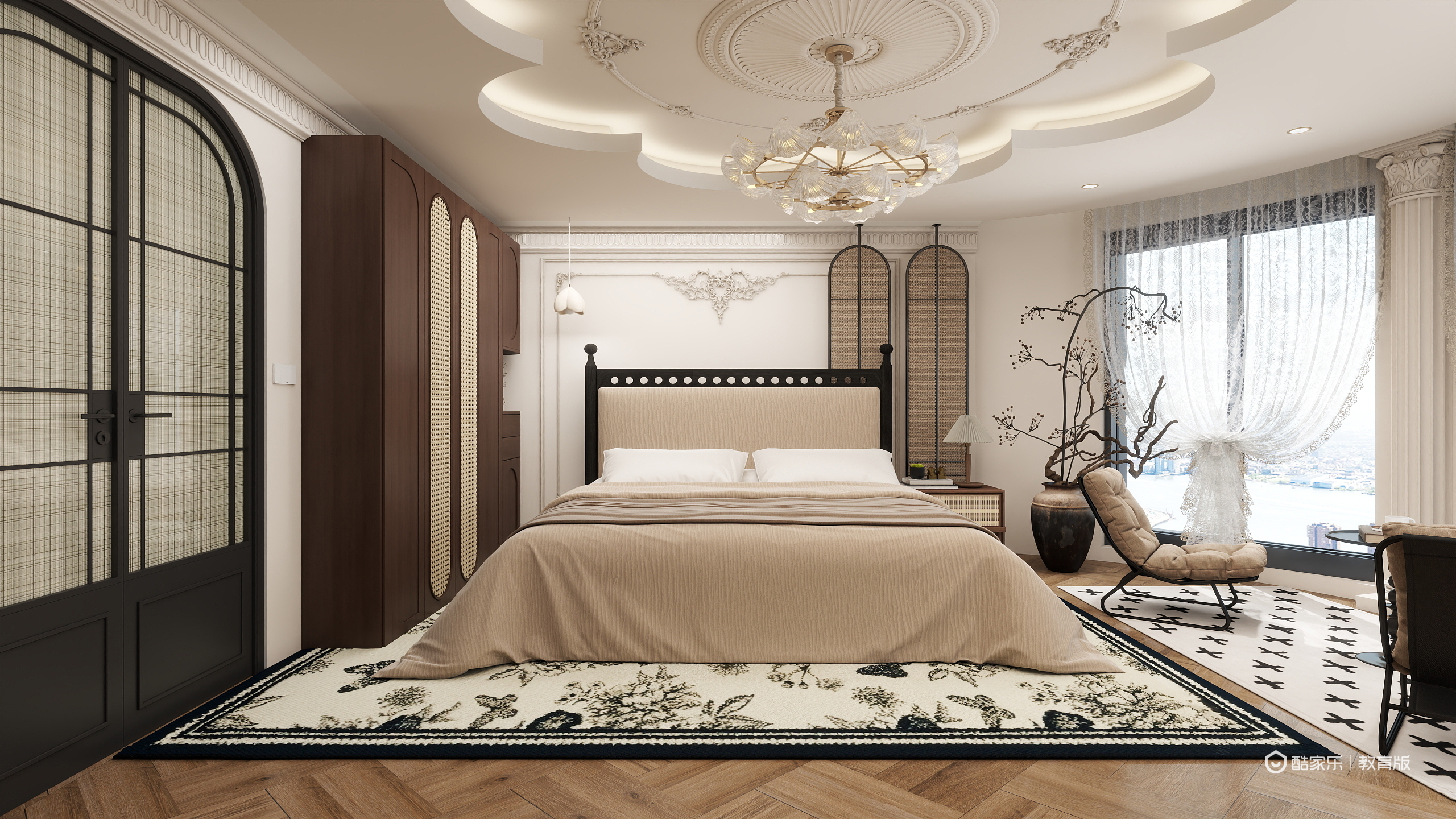 赖雨彤-弗蕾尔一层主卧装修效果图第2张