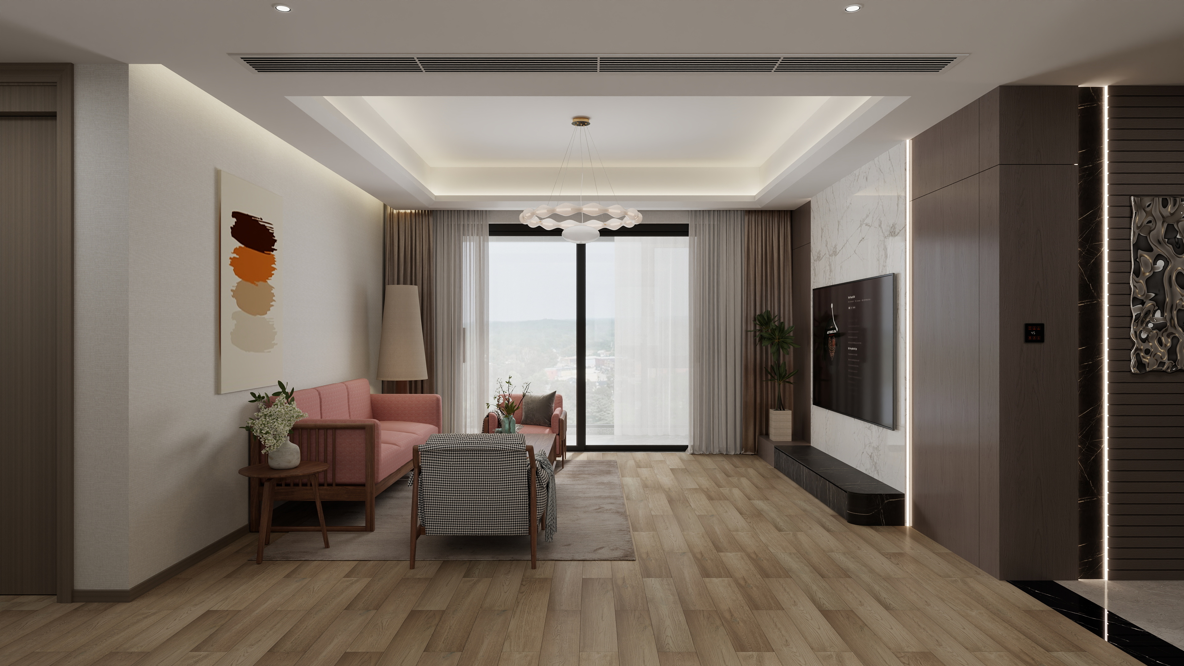 至简名设一钱春-171平现代原木四居室【春】装修效果图