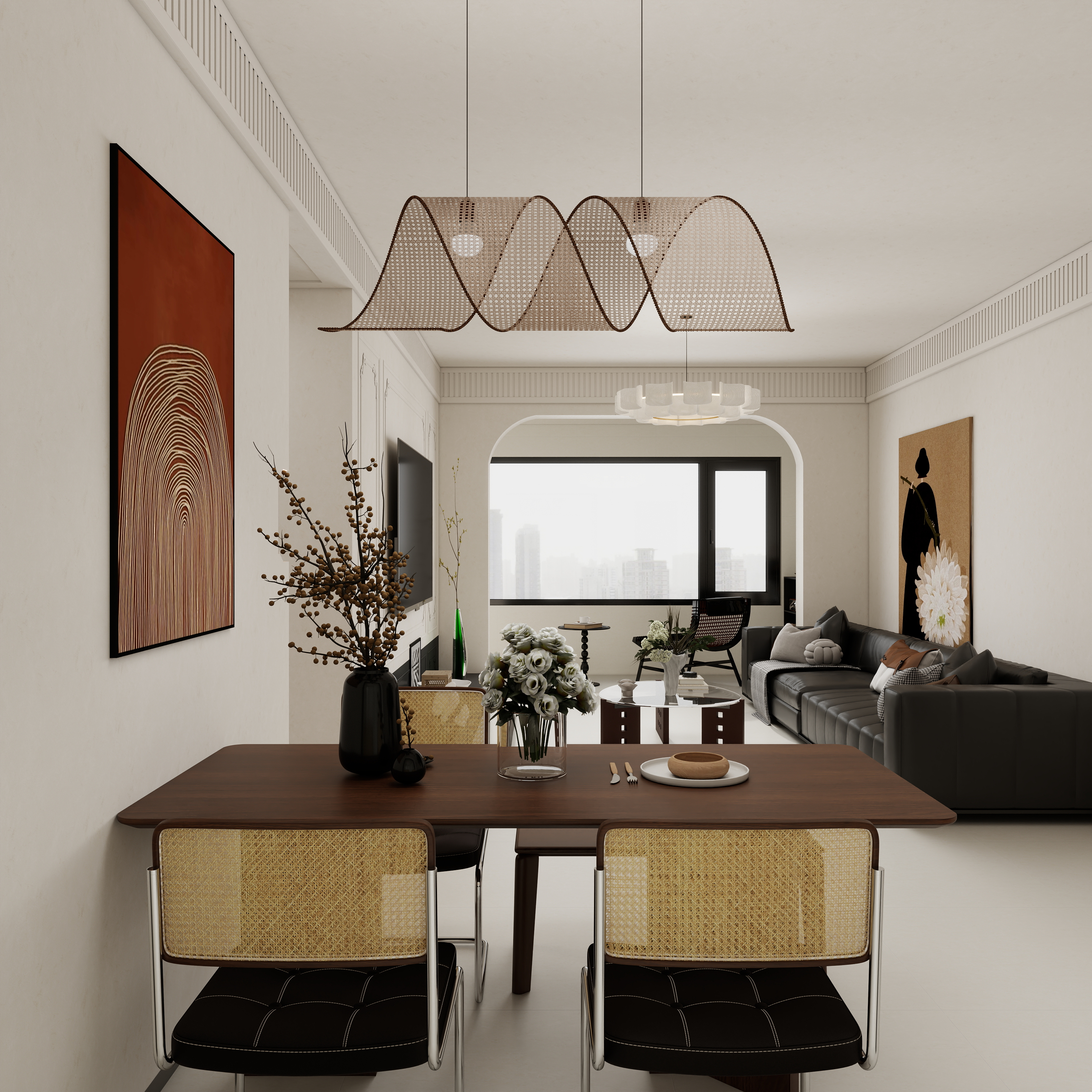 乐屋装饰.-南湖新城118㎡3室（中古风）-装修设计方案