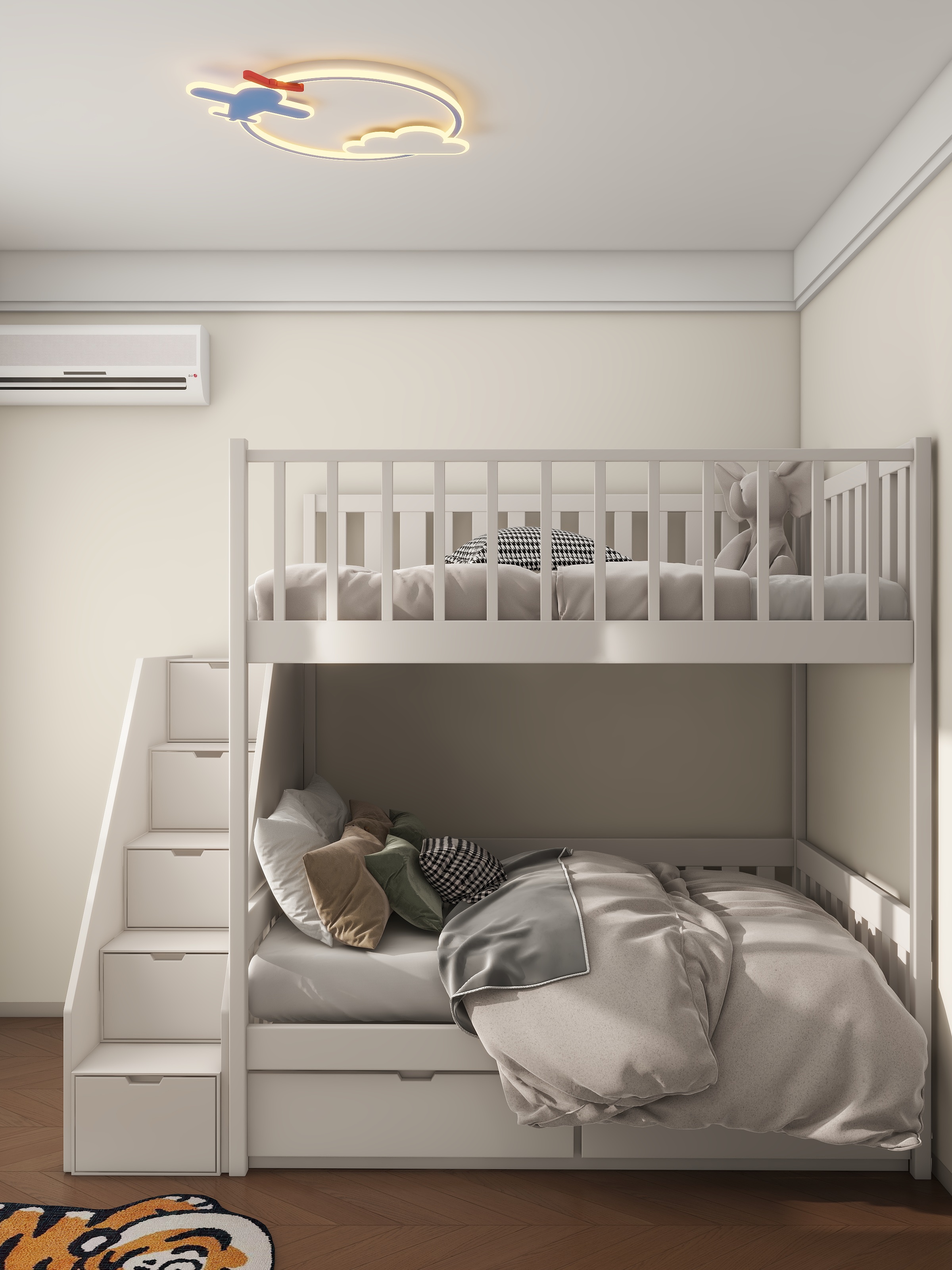 李青越-80平方中古风两居室样板间装修效果图