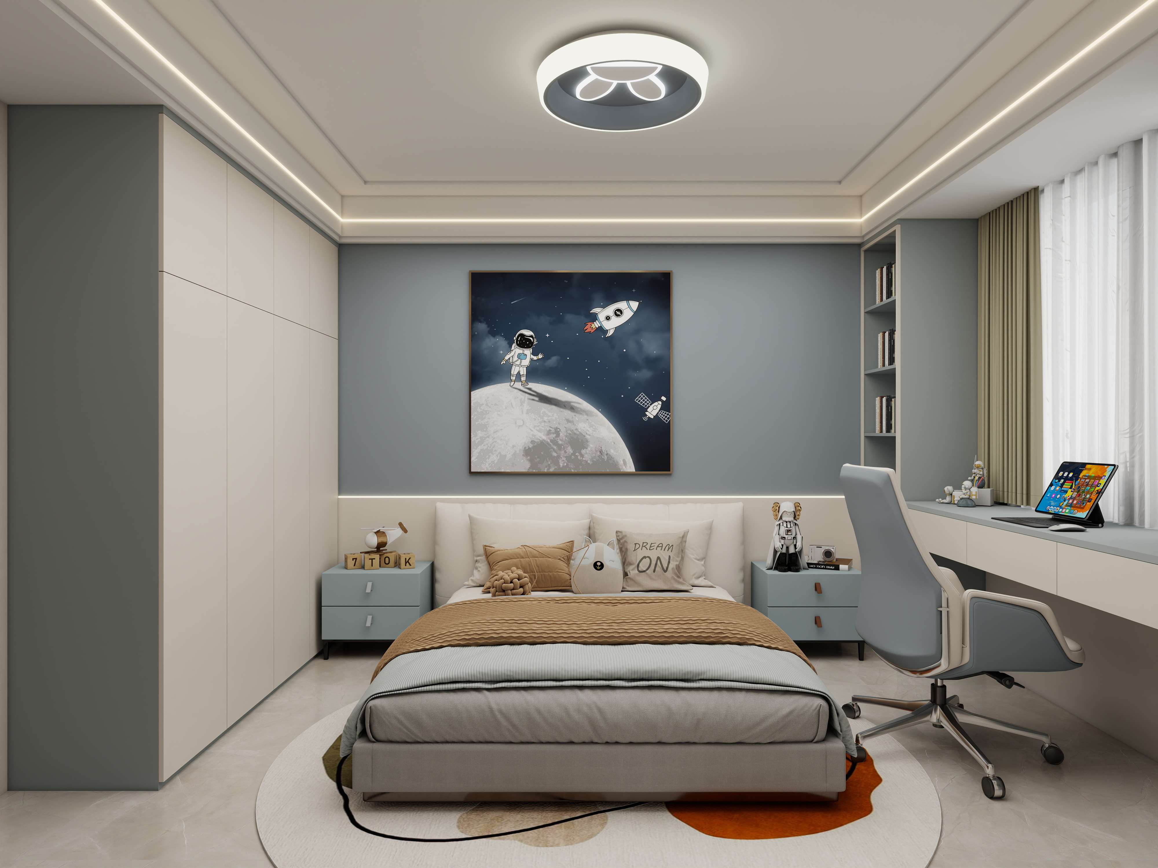 壹诺设计工作室-115㎡3室-现代简约装修效果图