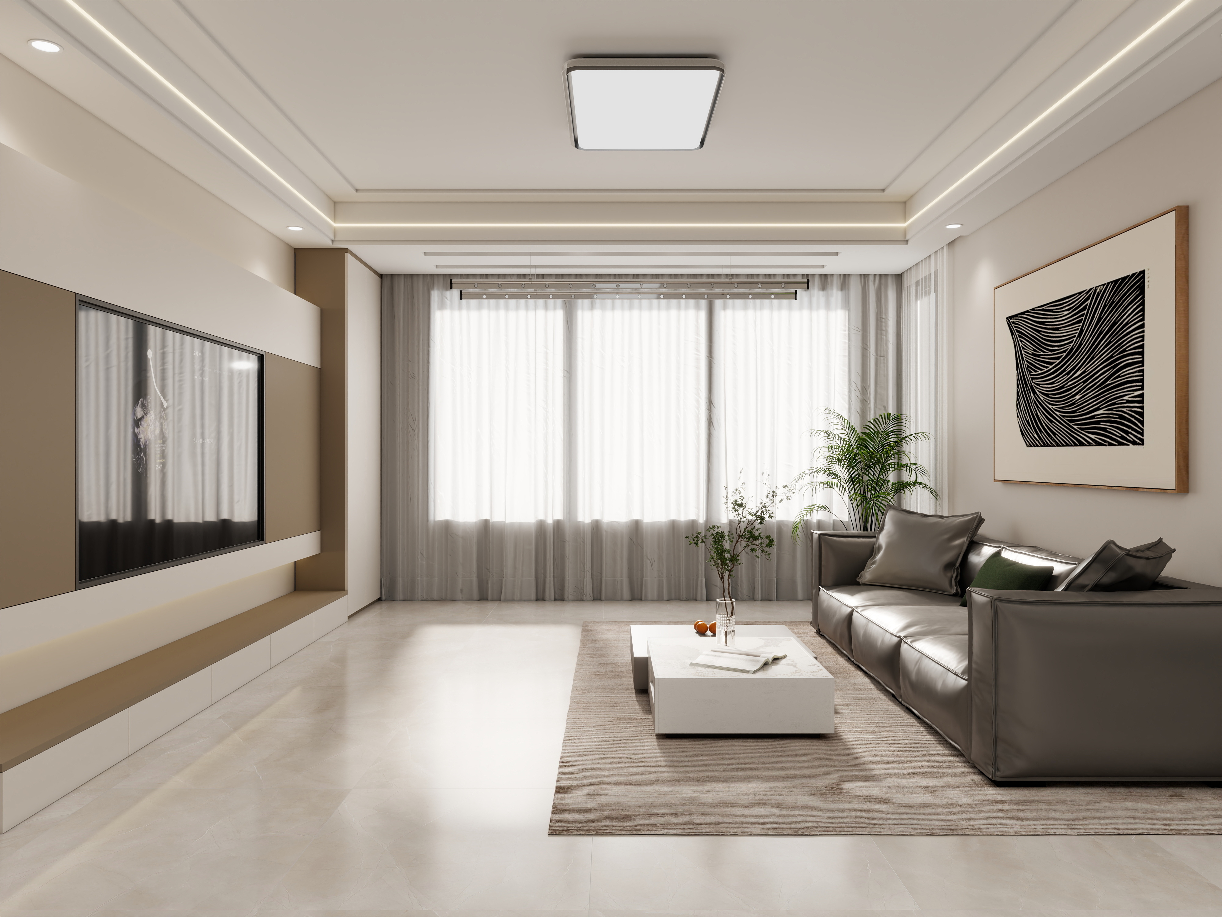 壹诺设计工作室-112㎡3室-现代简约装修效果图