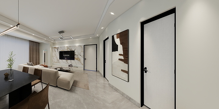 東嵊装饰设计-锦绣年华102效果图-装修设计方案