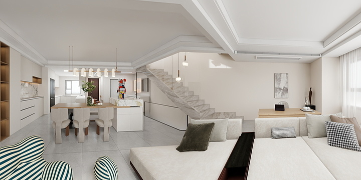 党Mr设计-下叠农行意式极简-Mrs  li非无主灯-二楼二室-装修设计方案