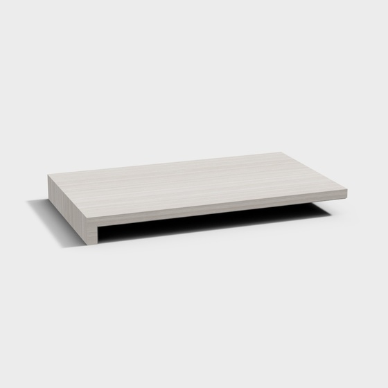 Beige Log Floor Tea Table 3D Model