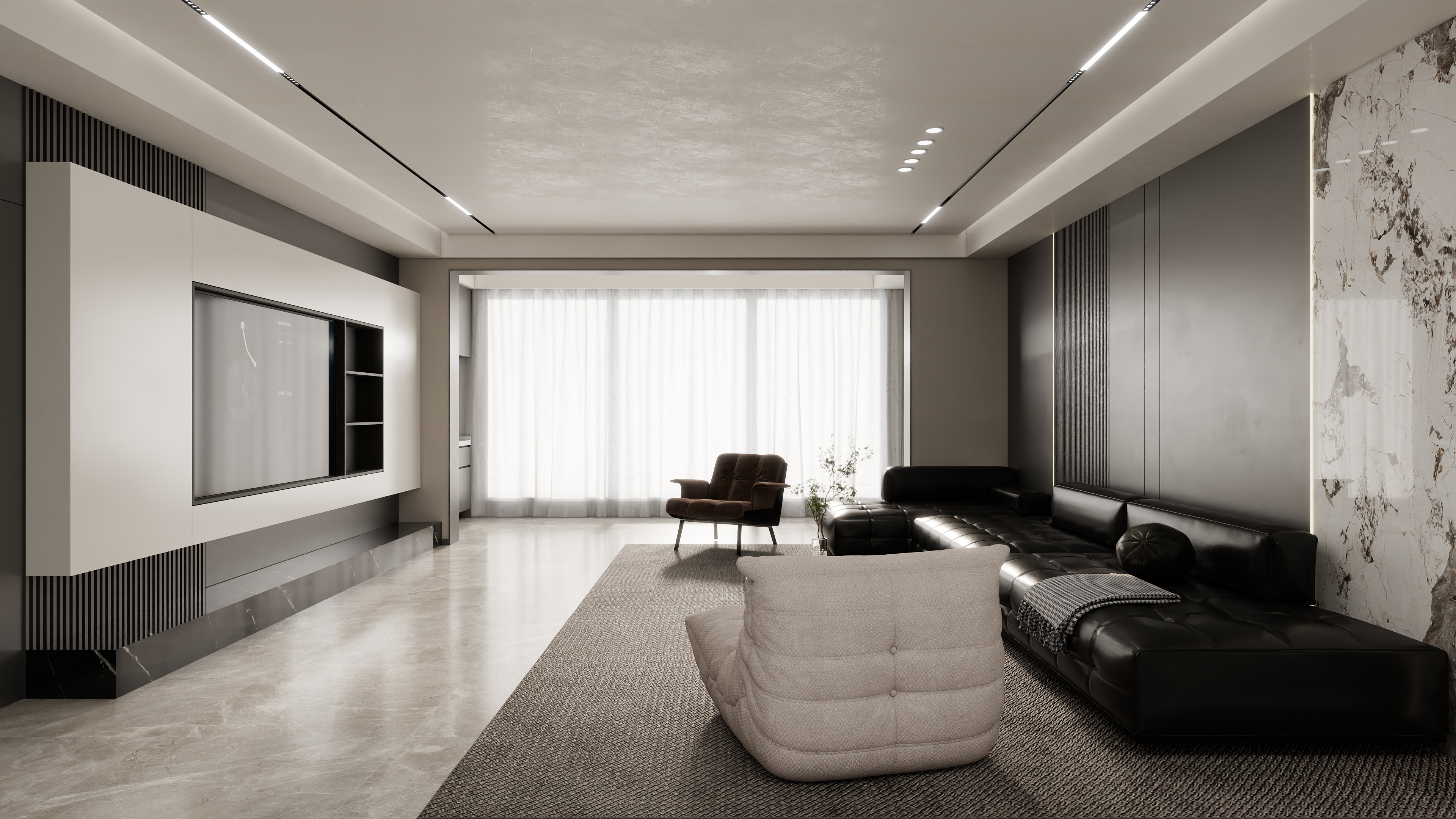 壹诺设计工作室-115㎡4室-现代简约装修效果图