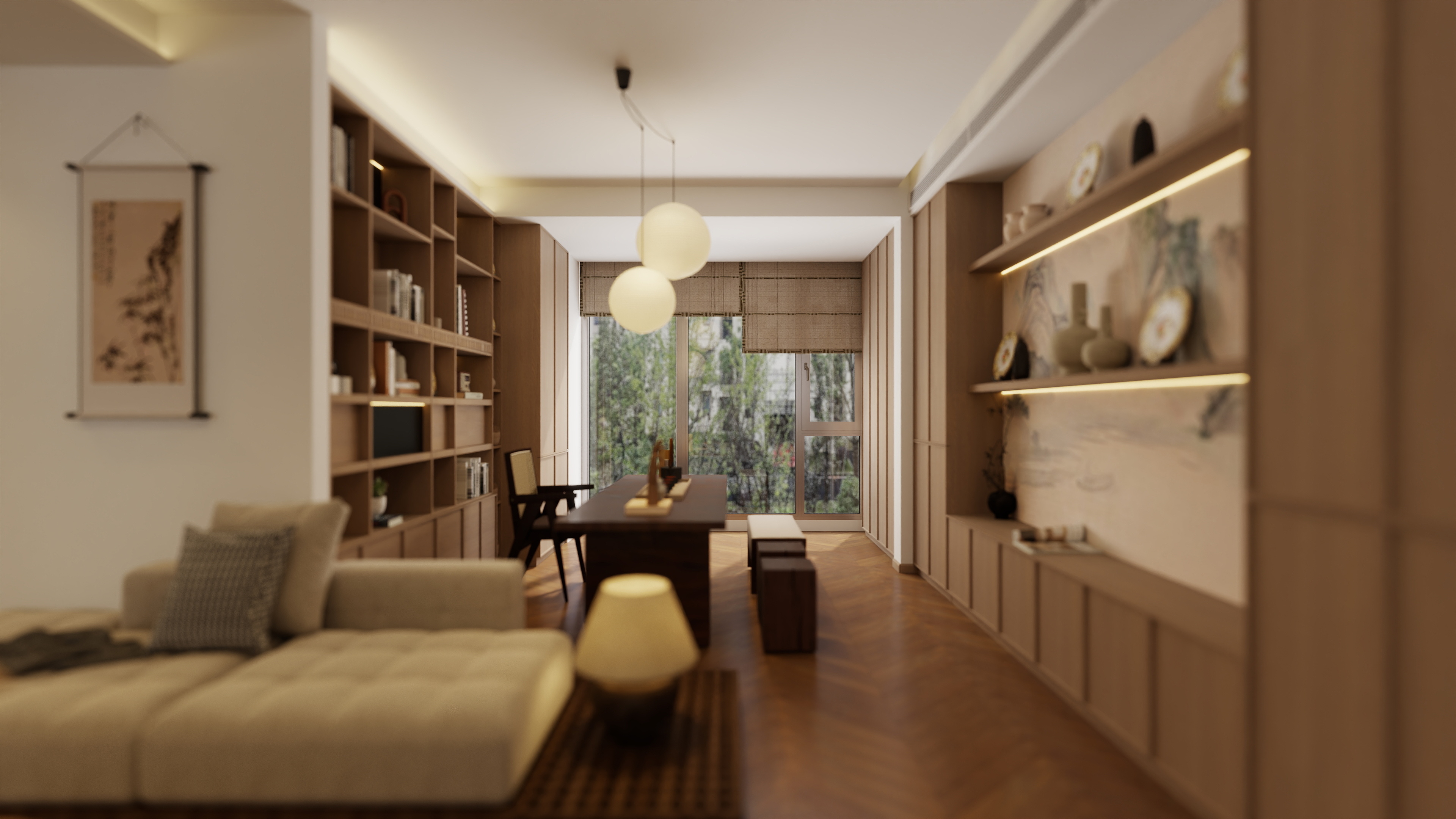 青石空间-现代中古-装修设计方案