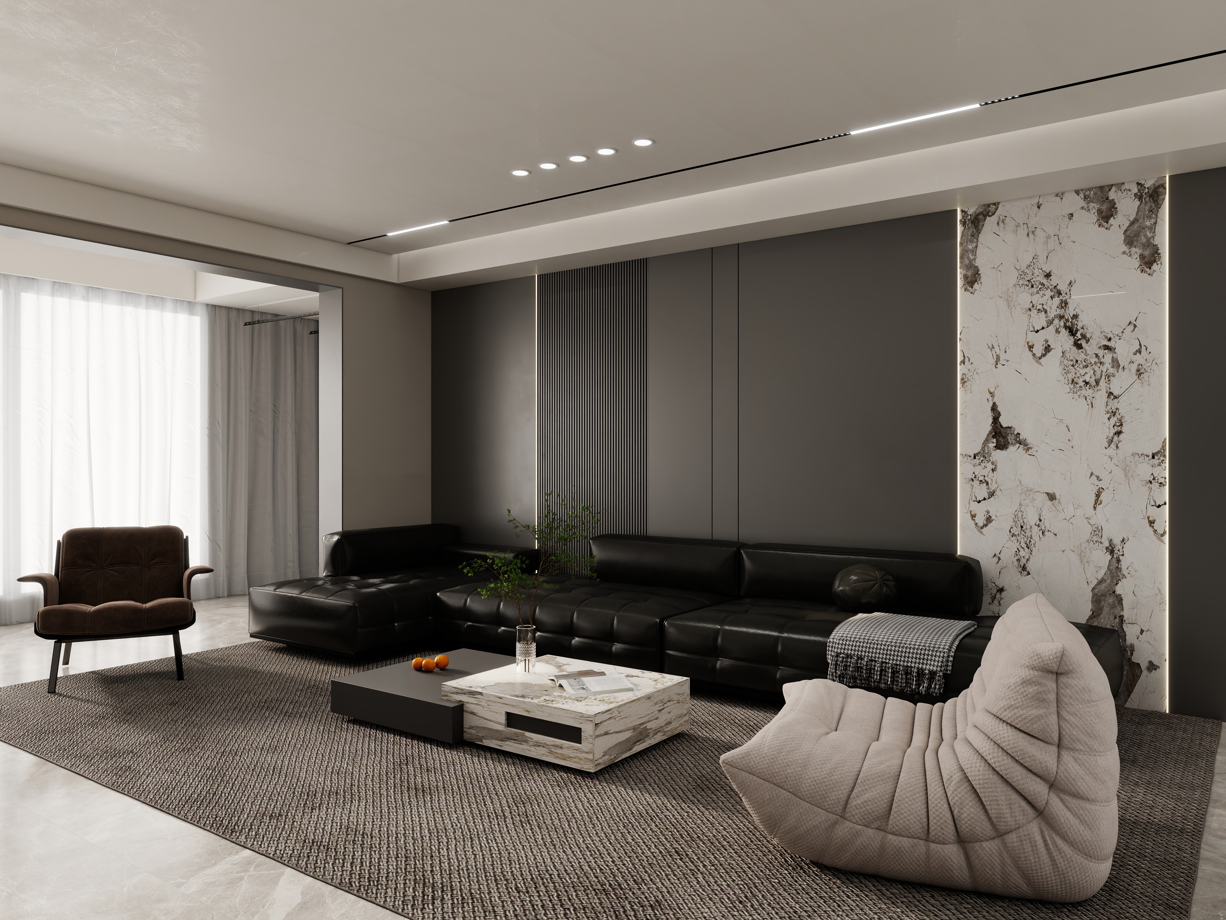 壹诺设计工作室-118㎡4室-现代简约装修效果图