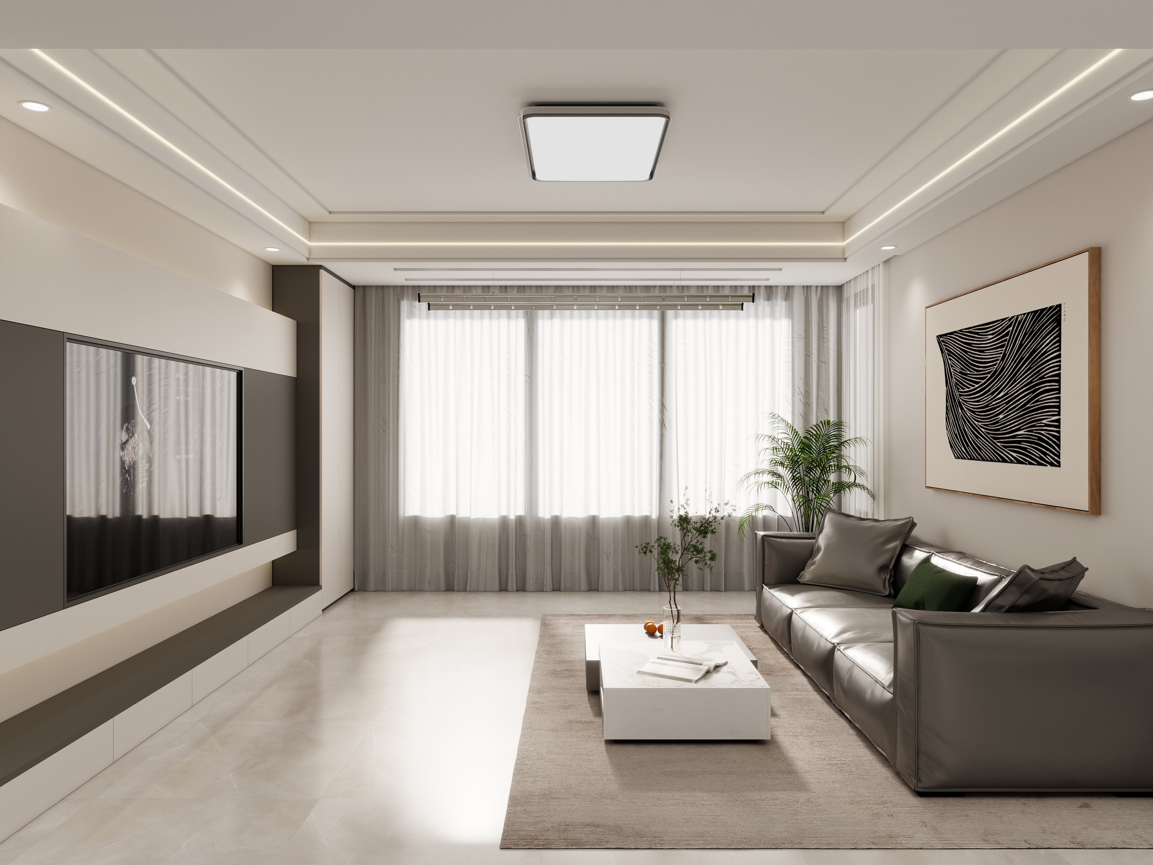 壹诺设计工作室-114㎡3室-现代简约装修效果图