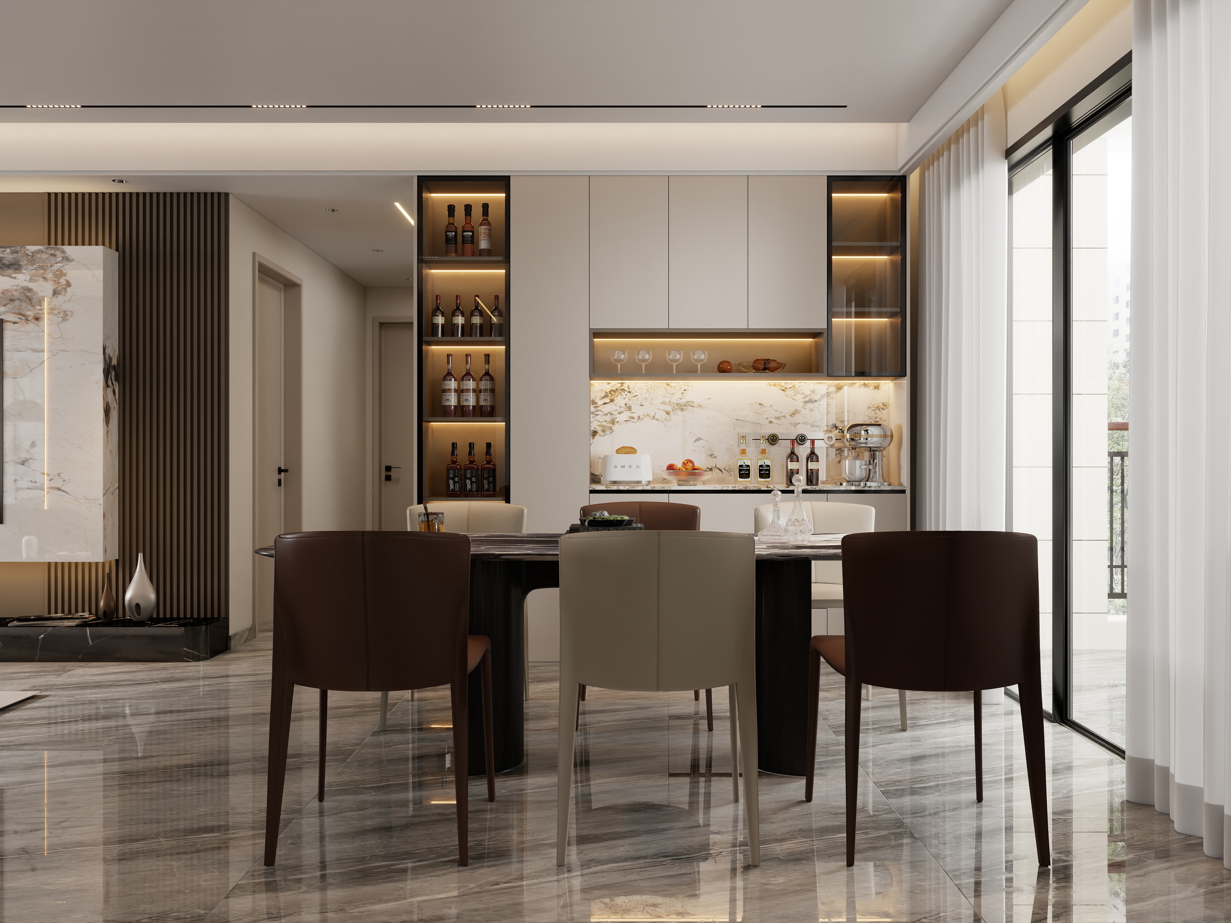 龙珠设计-小区房154㎡4室装修效果图