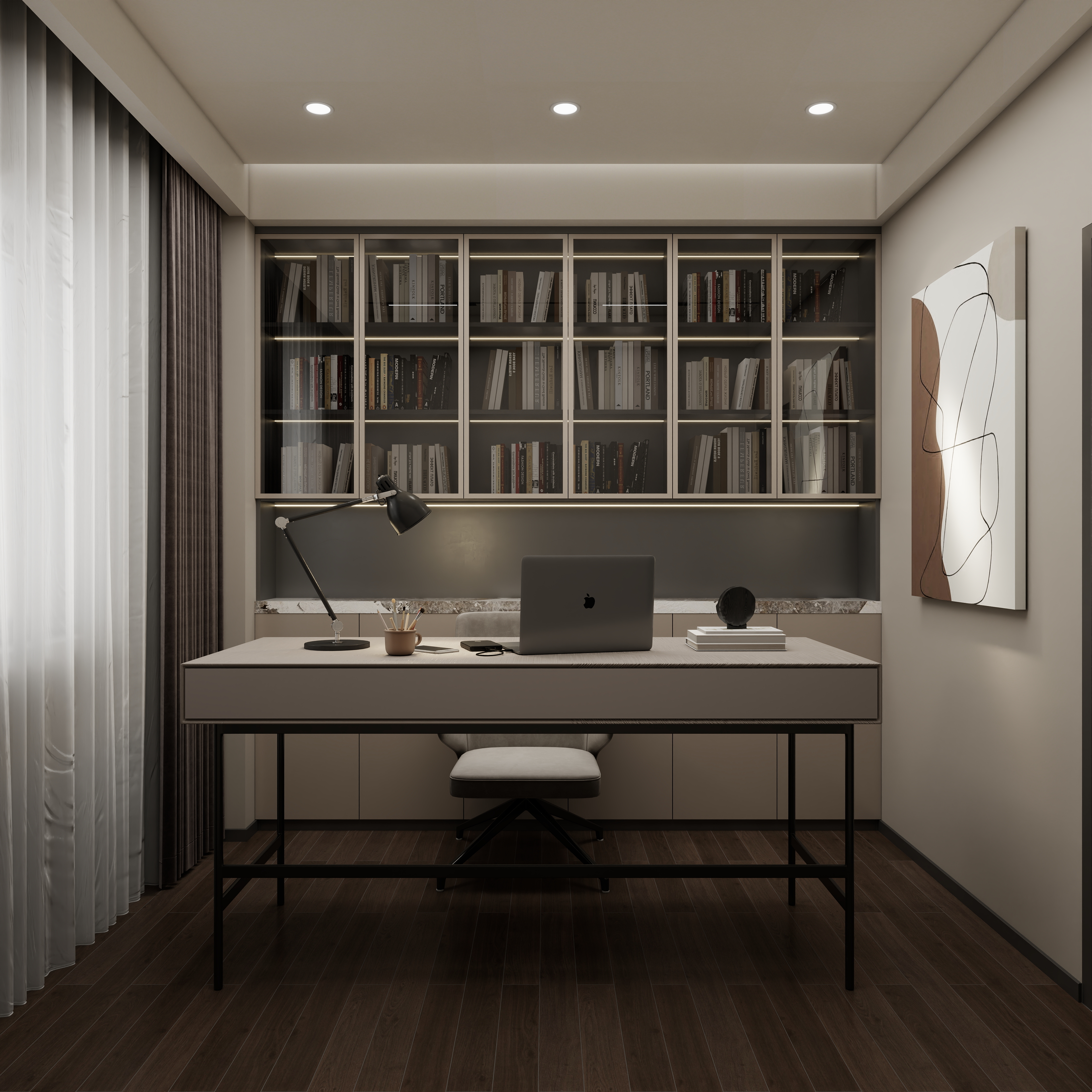 壹诺设计工作室-124㎡4室-现代简约装修效果图