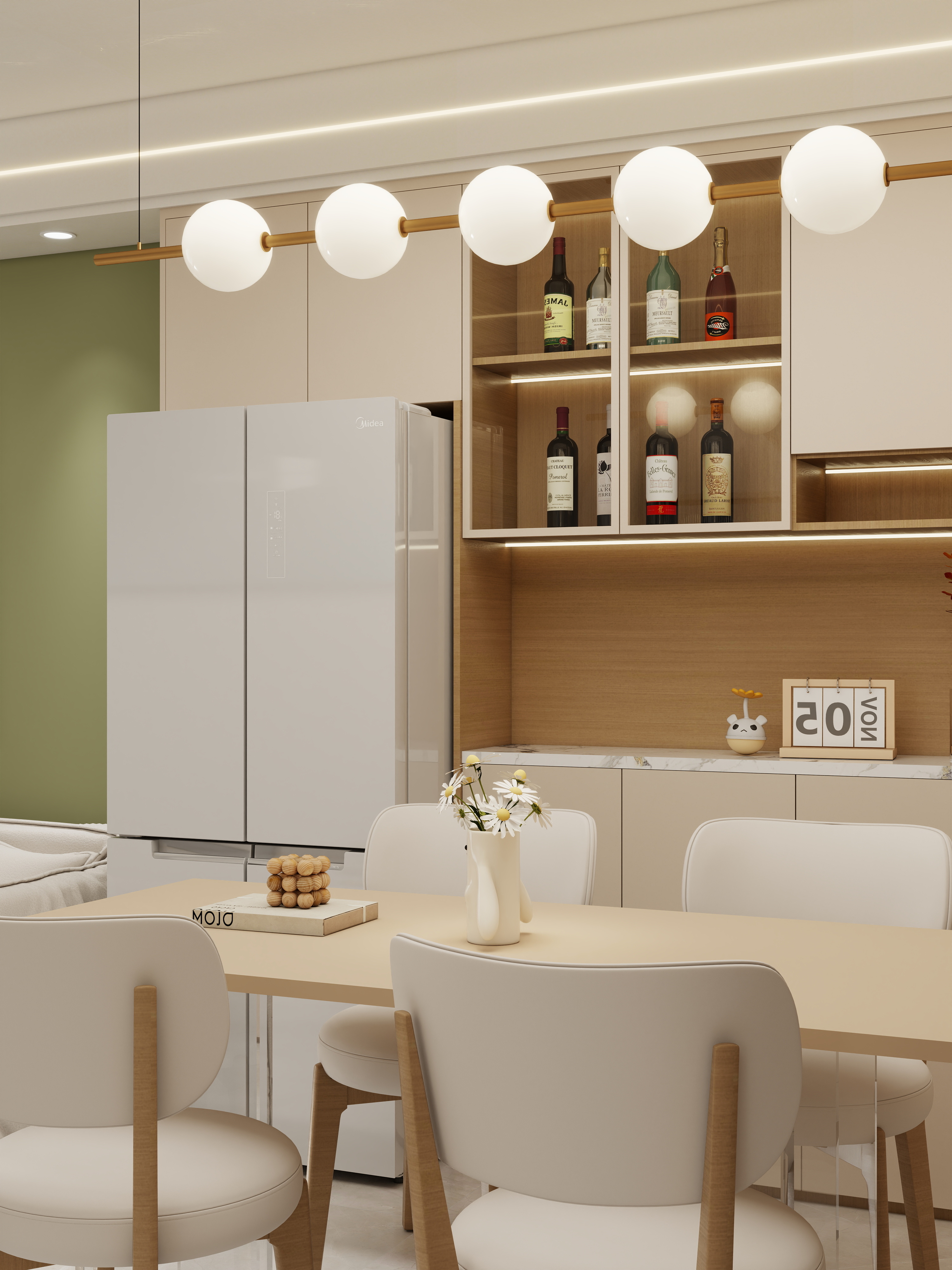 壹诺设计工作室-78㎡2室-奶油风装修效果图