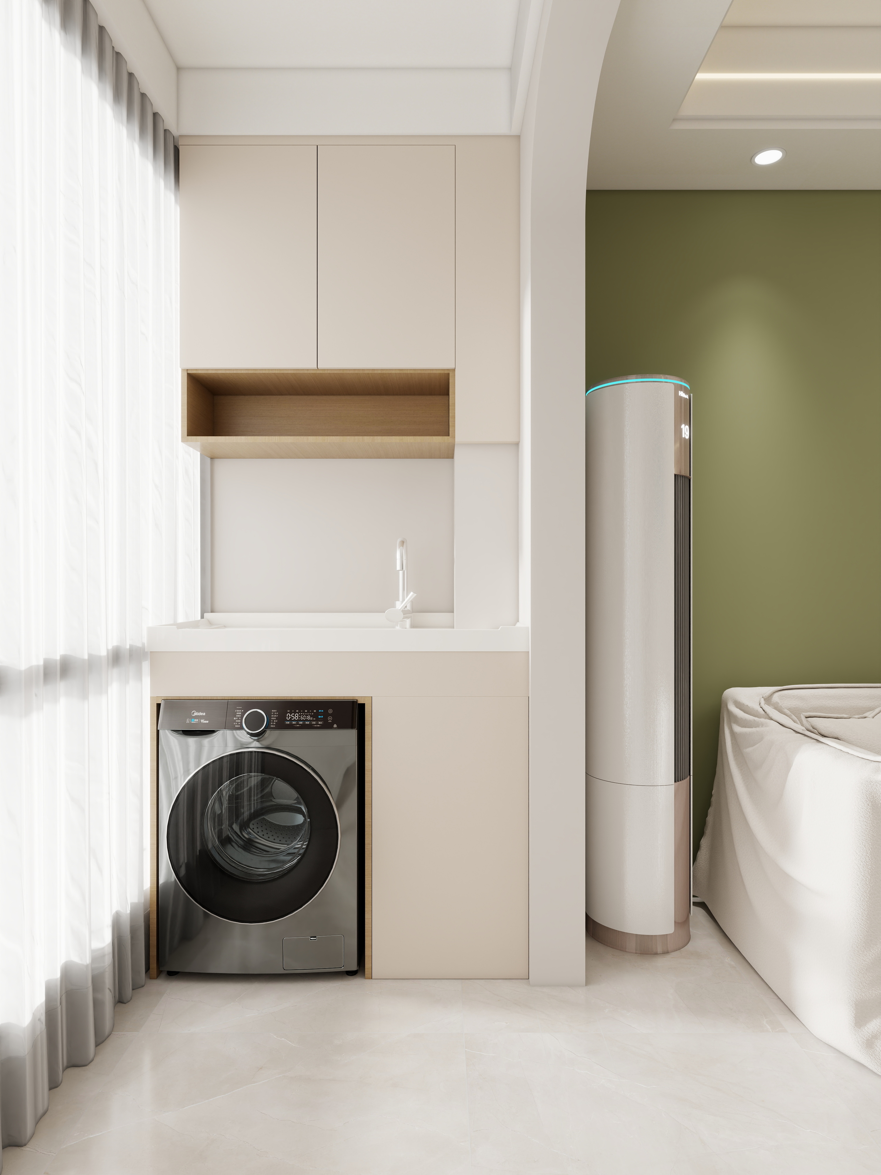 壹诺设计工作室-85㎡2室-奶油风 装修效果图