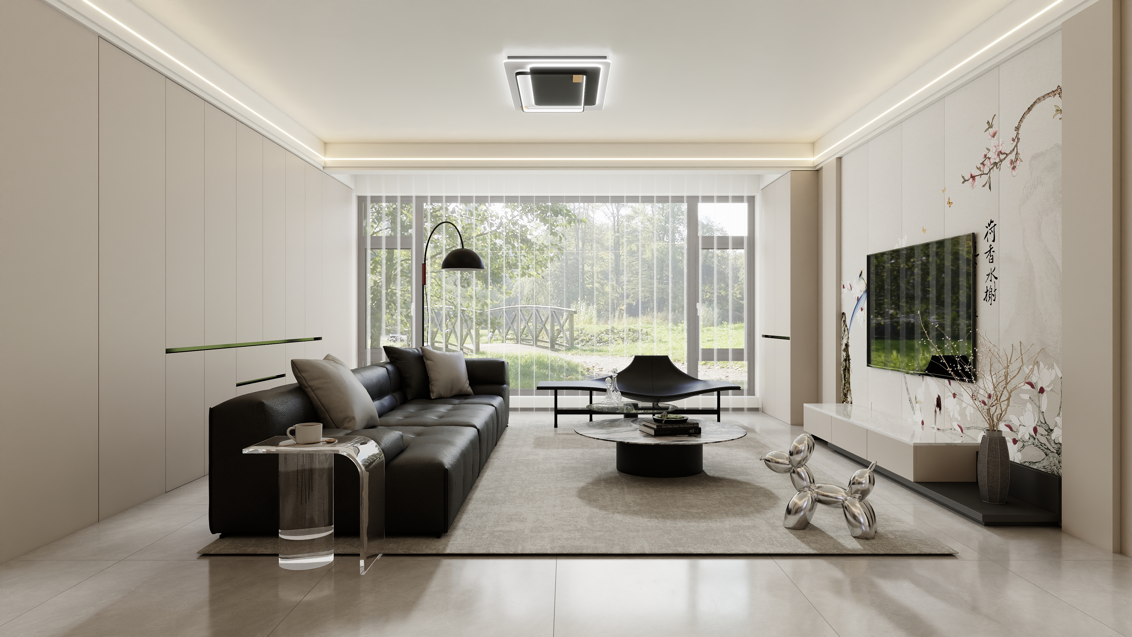 镜像空间设计-现代风格-131㎡3室 宁房-装修设计方案