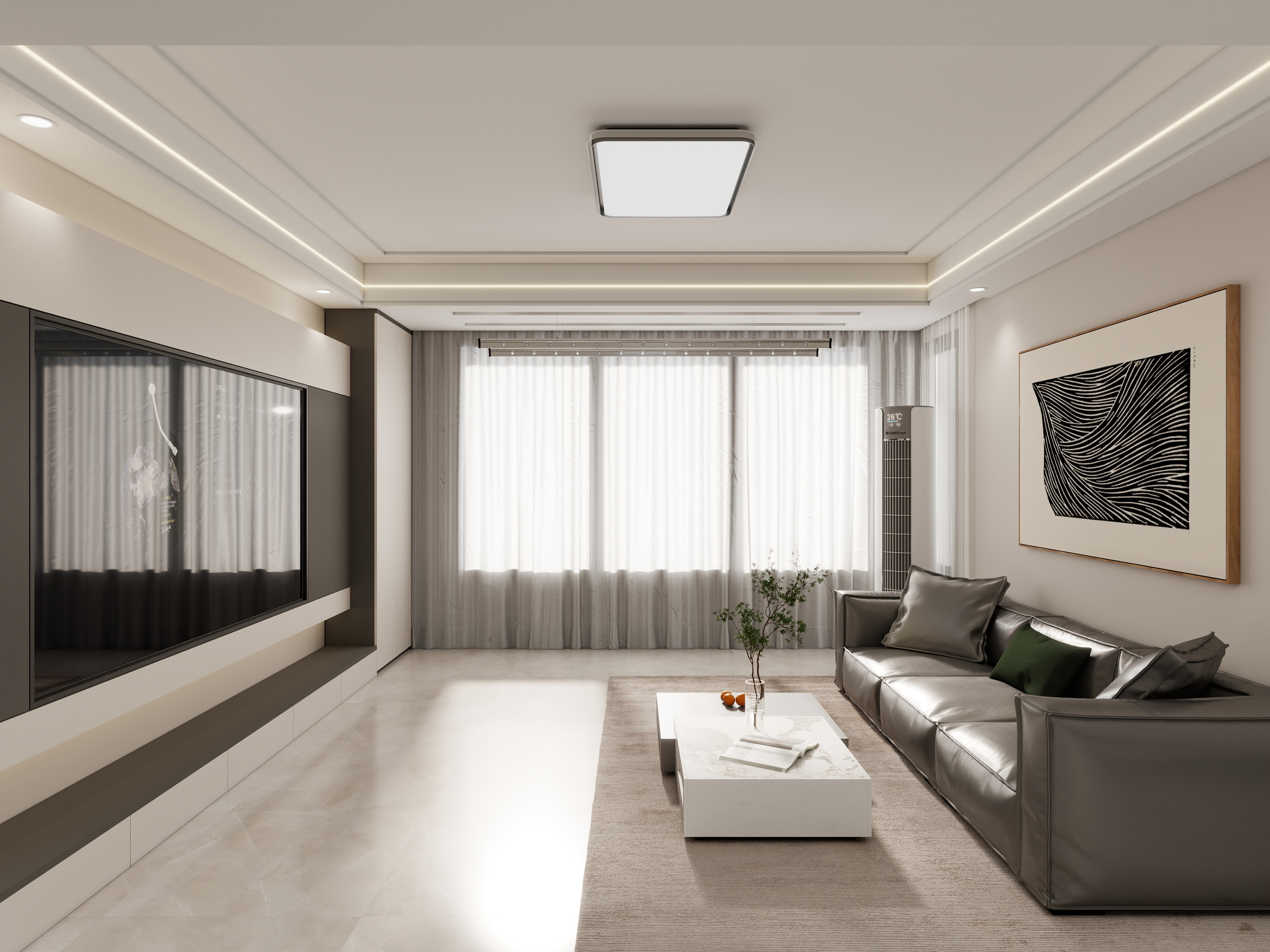 壹诺设计工作室-115㎡3室-现代简约 装修效果图