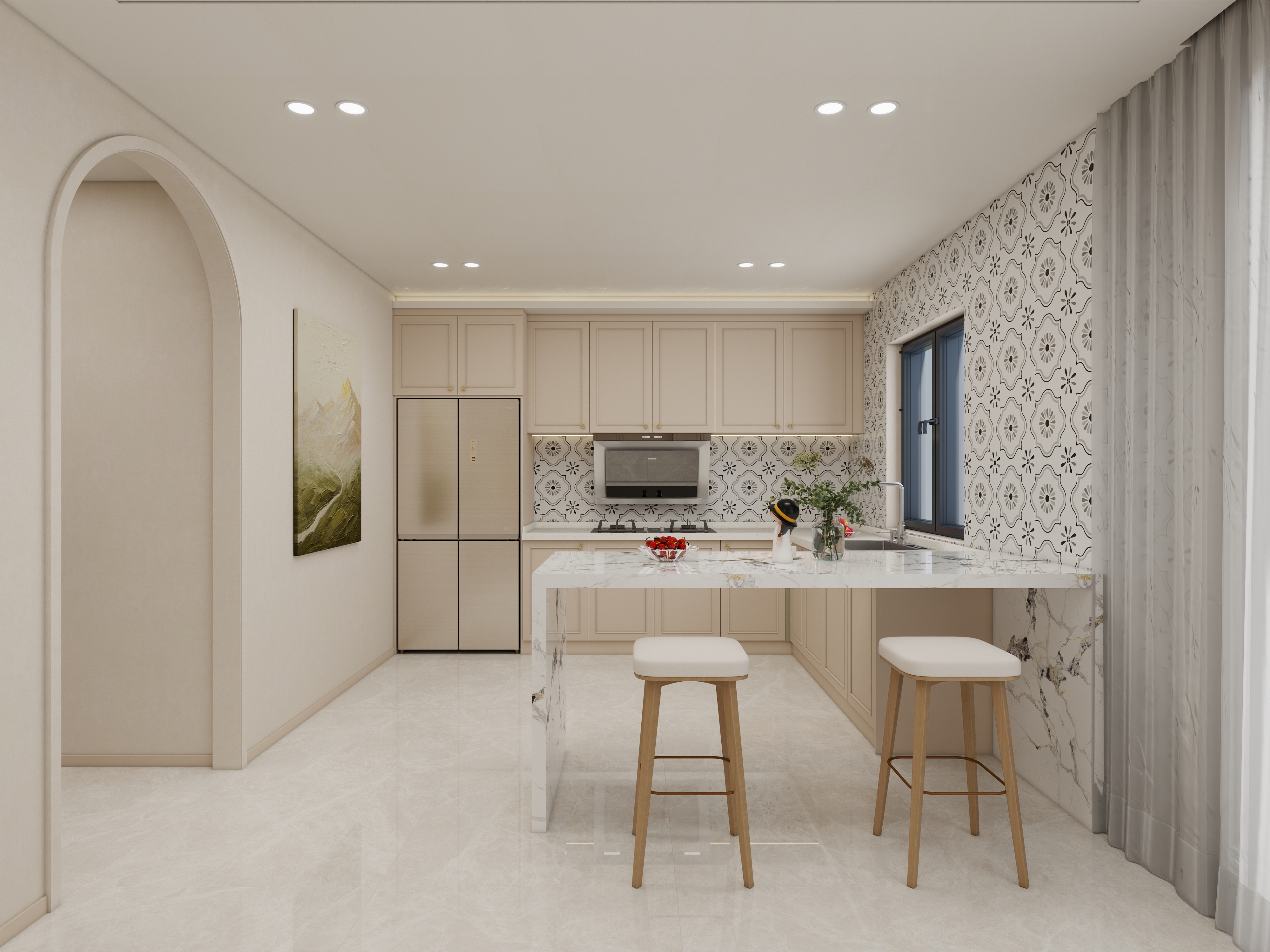 壹诺设计工作室-自建房-法式奶油装修效果图