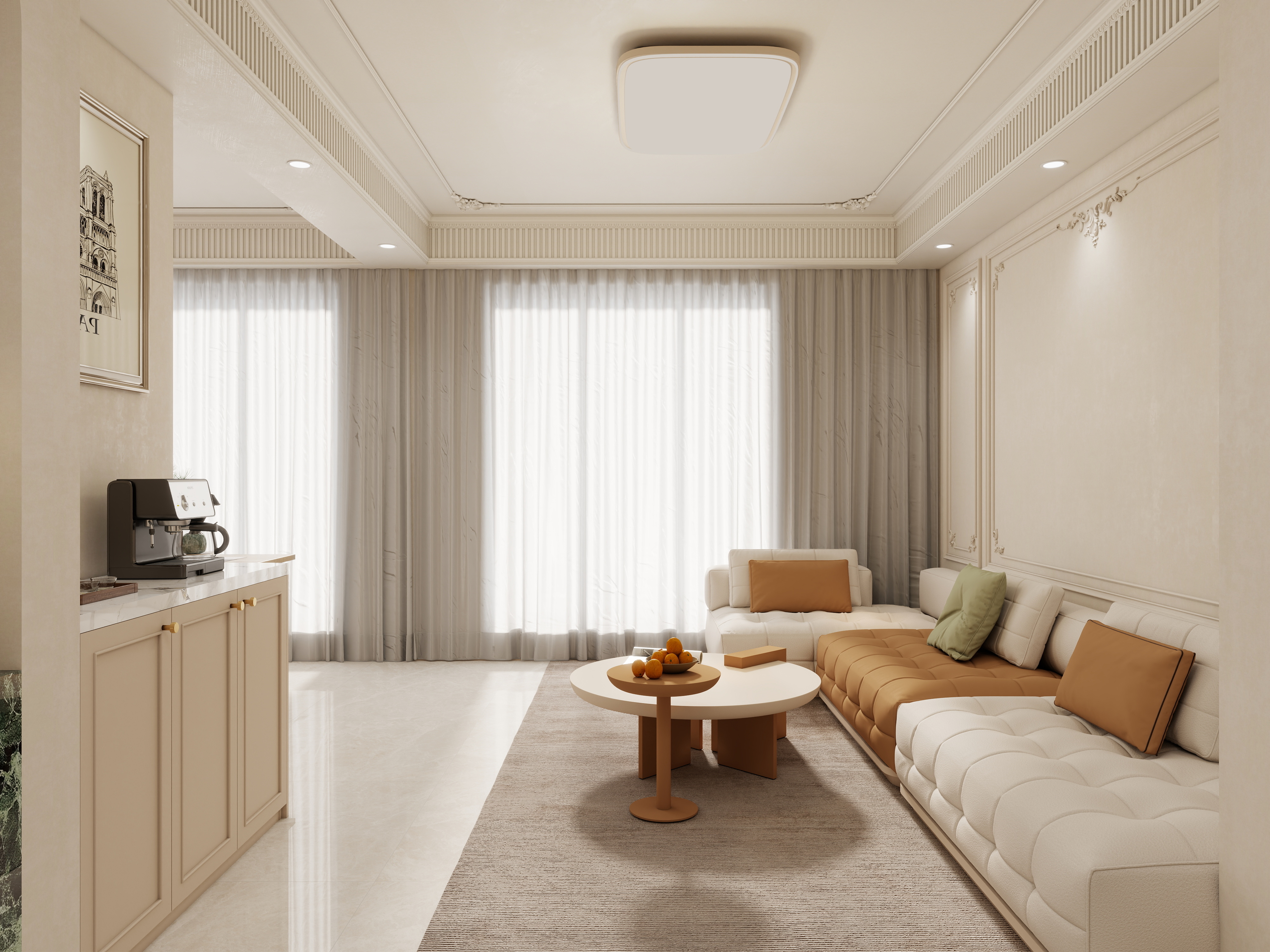 壹诺设计工作室-法式奶油装修效果图