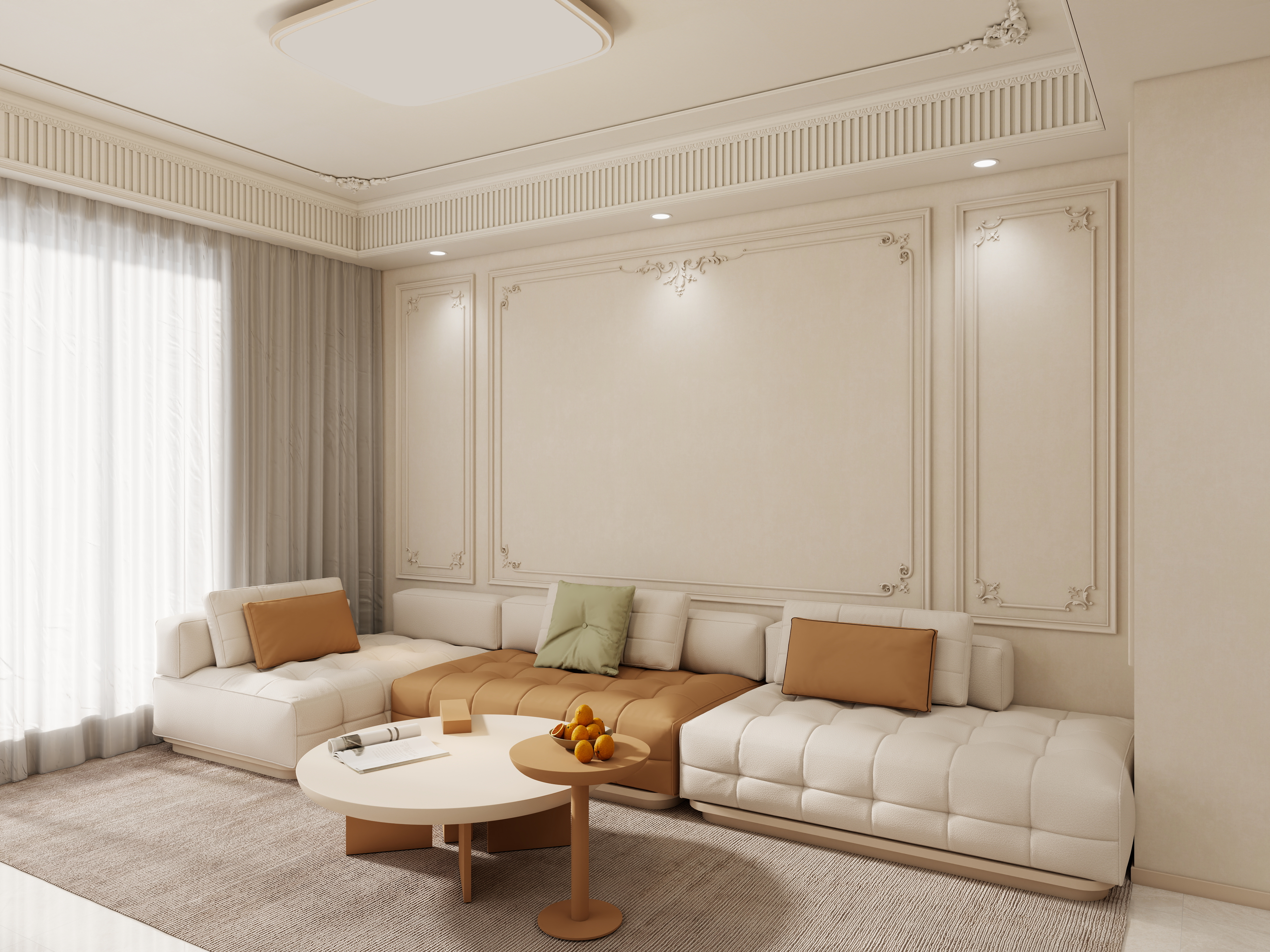 壹诺设计工作室-法式奶油装修效果图