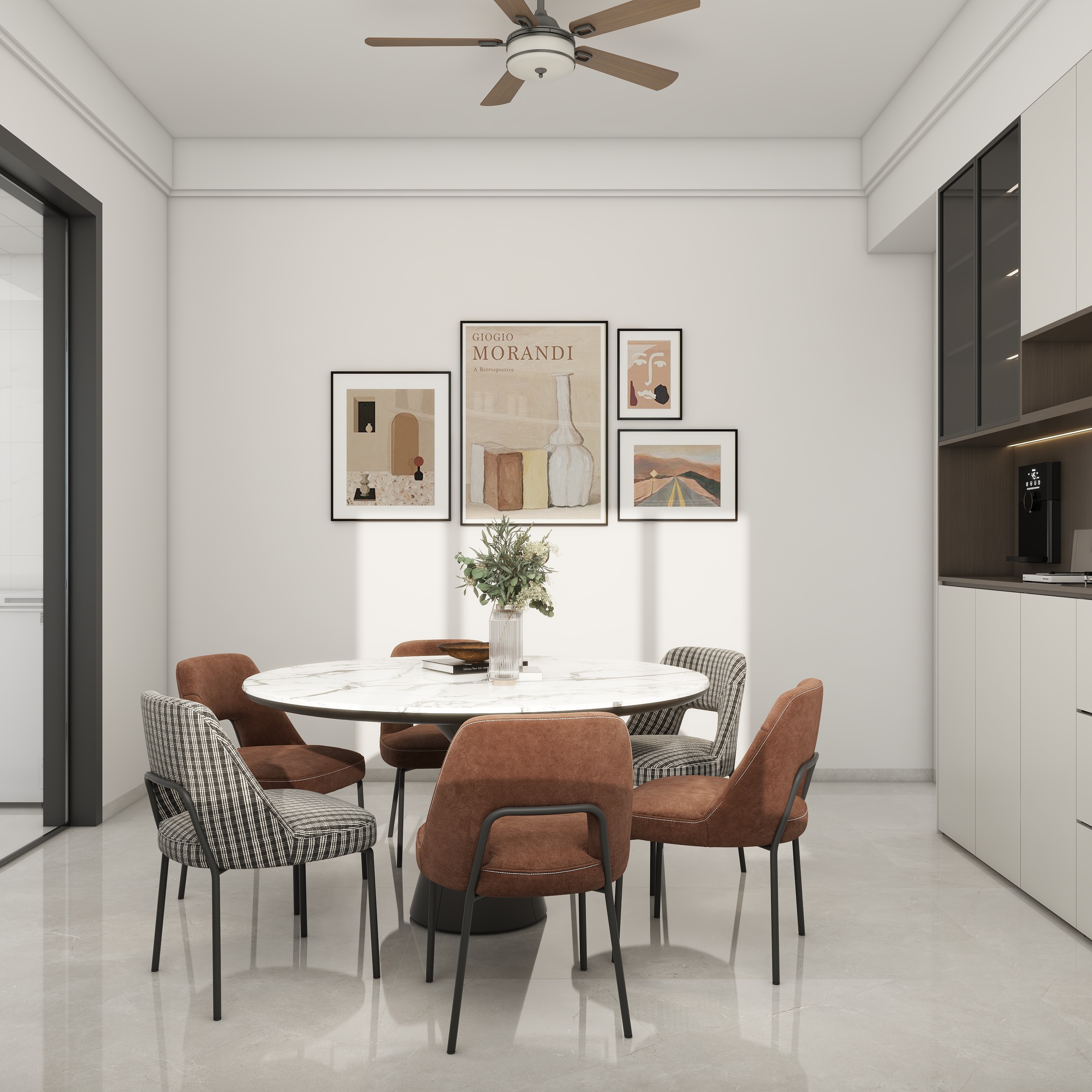 李青越-342方现代风格三居室样板间装修效果图