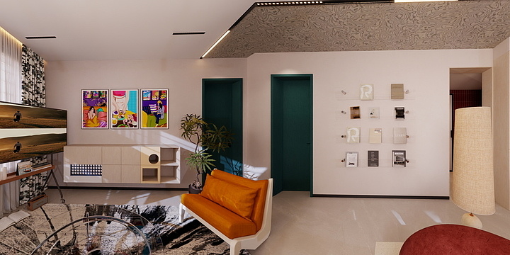 -HIKI-客厅多巴胺-装修设计方案