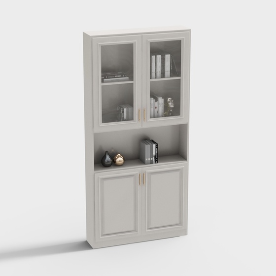 Simple European Double Open Partition Bookcase