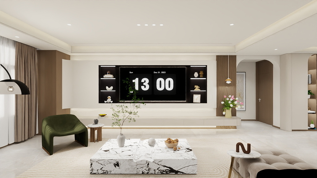 小丸子设计室-140平原木奶油风-装修设计方案