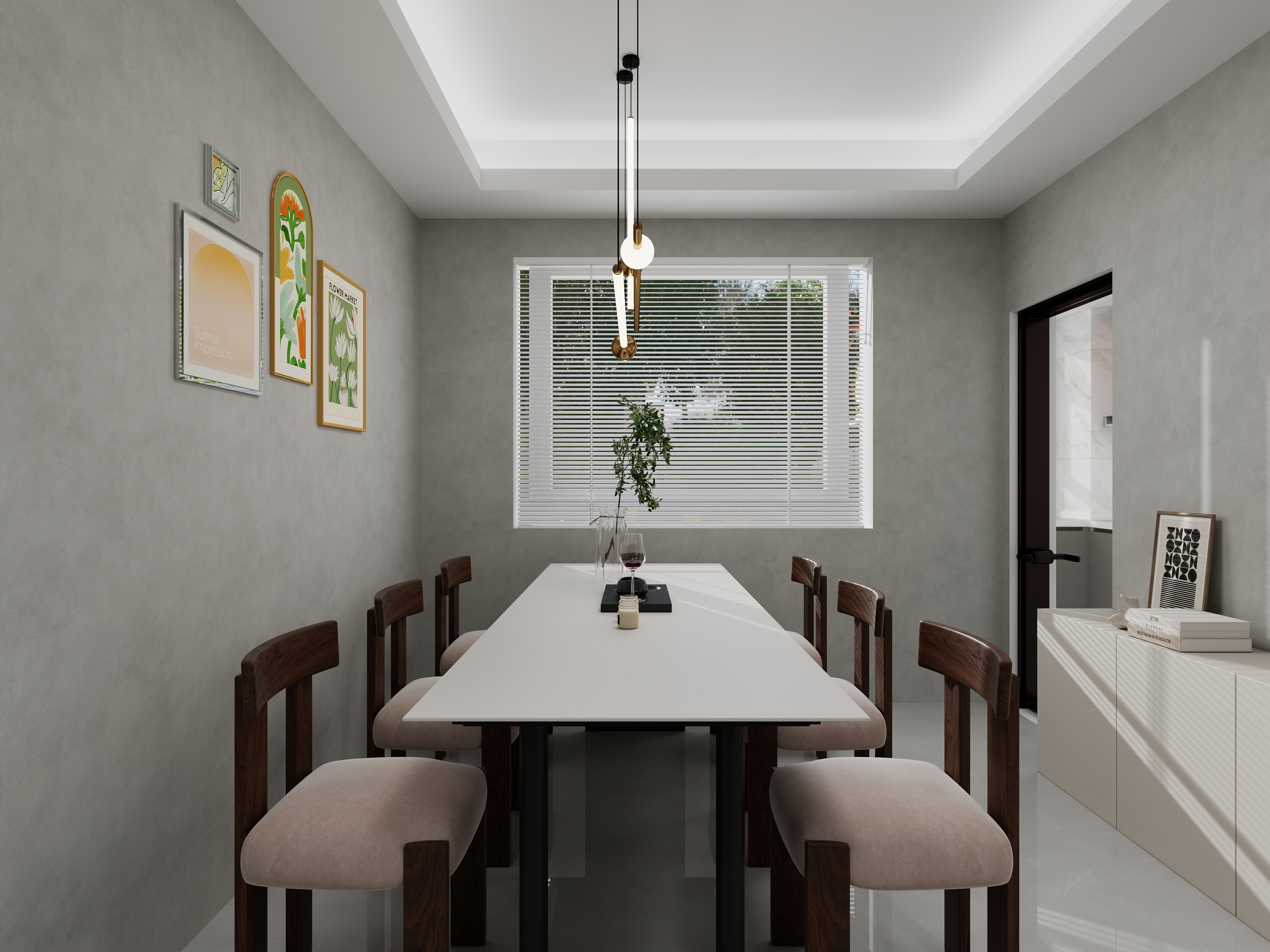 牧野时光-泉湖新城137㎡(4室改3室大横厅)装修效果图