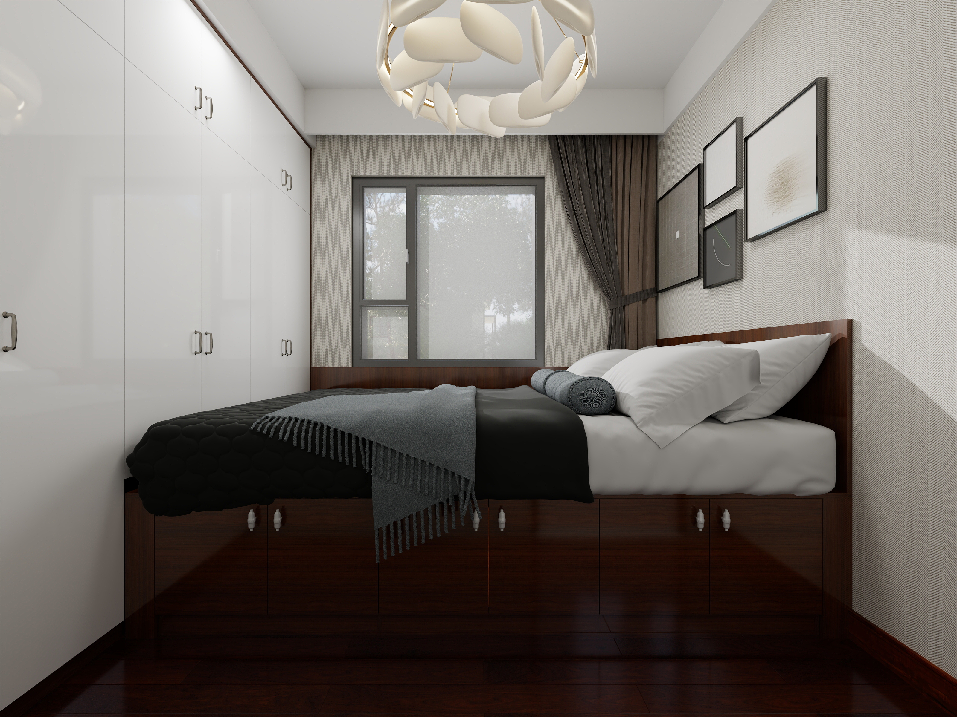 牧野时光-泉湖新城137㎡（4室改3室大横厅）装修效果图