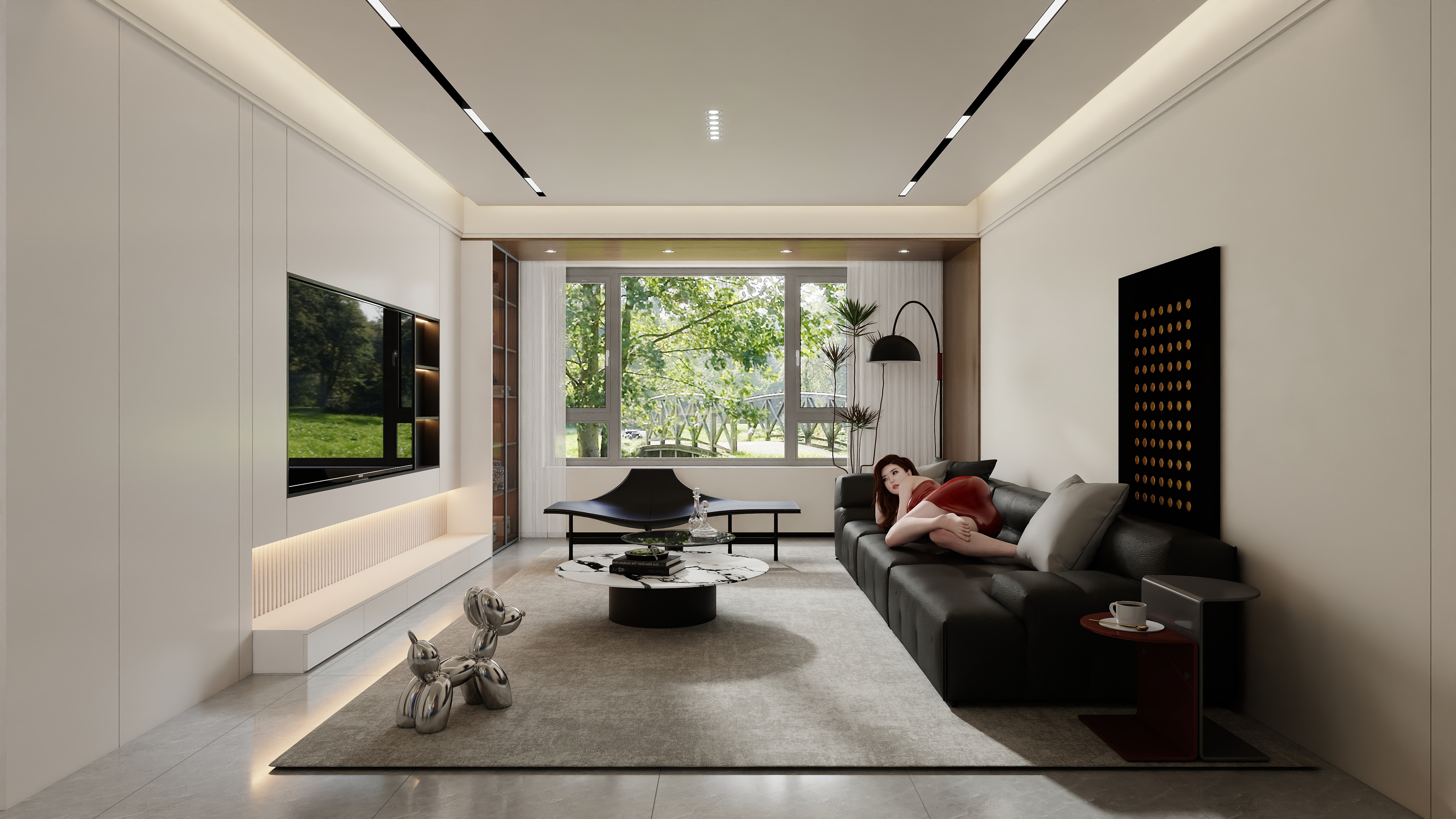 镜像空间设计-御景湖城109㎡3室-装修设计方案