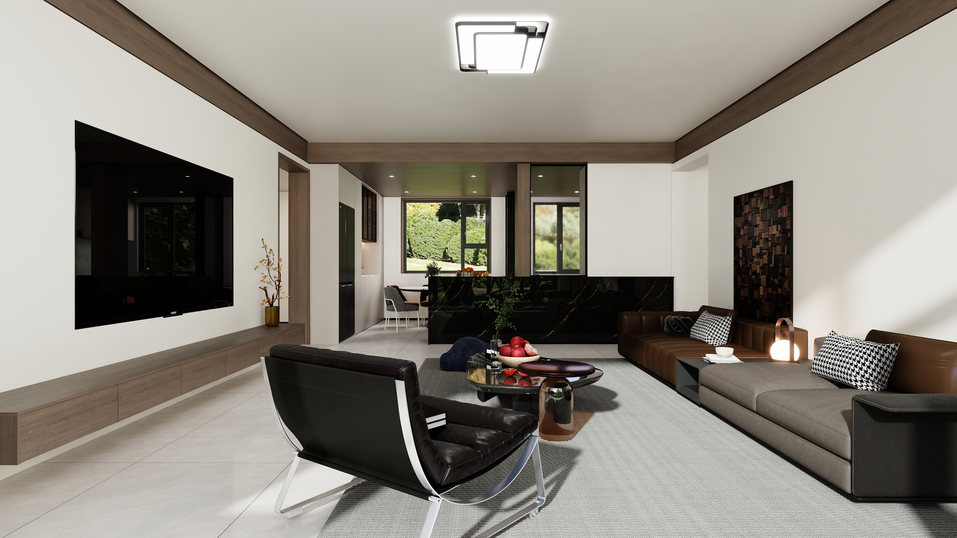 镜像空间设计-泰云庭 138㎡2室装修效果图