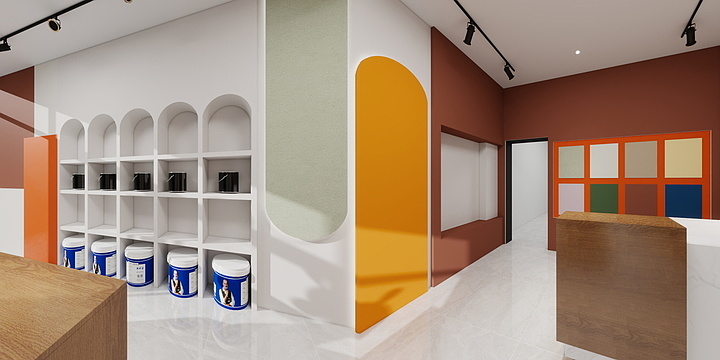 星北空间设计-芬琳漆店铺-装修设计方案