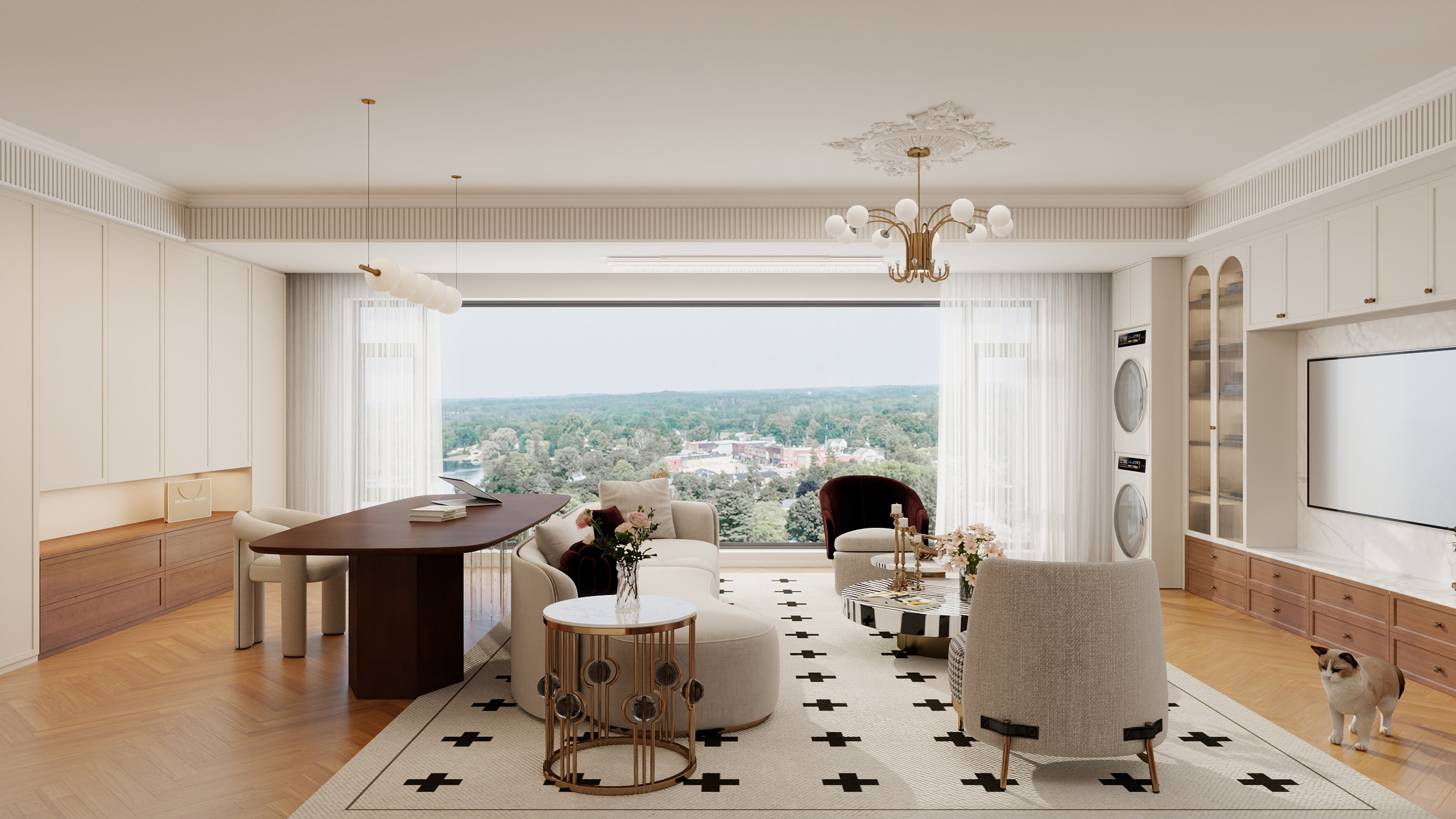 I设计师CC-法式原木风143㎡三室两厅-装修设计方案