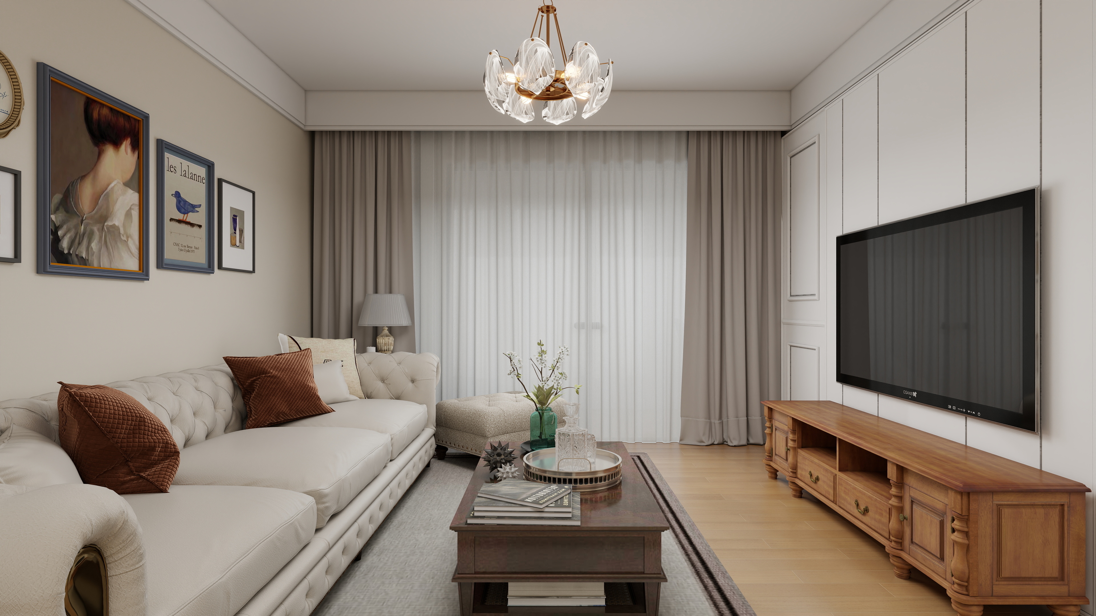 133*YLqc-美式田园风格-原野装修效果图