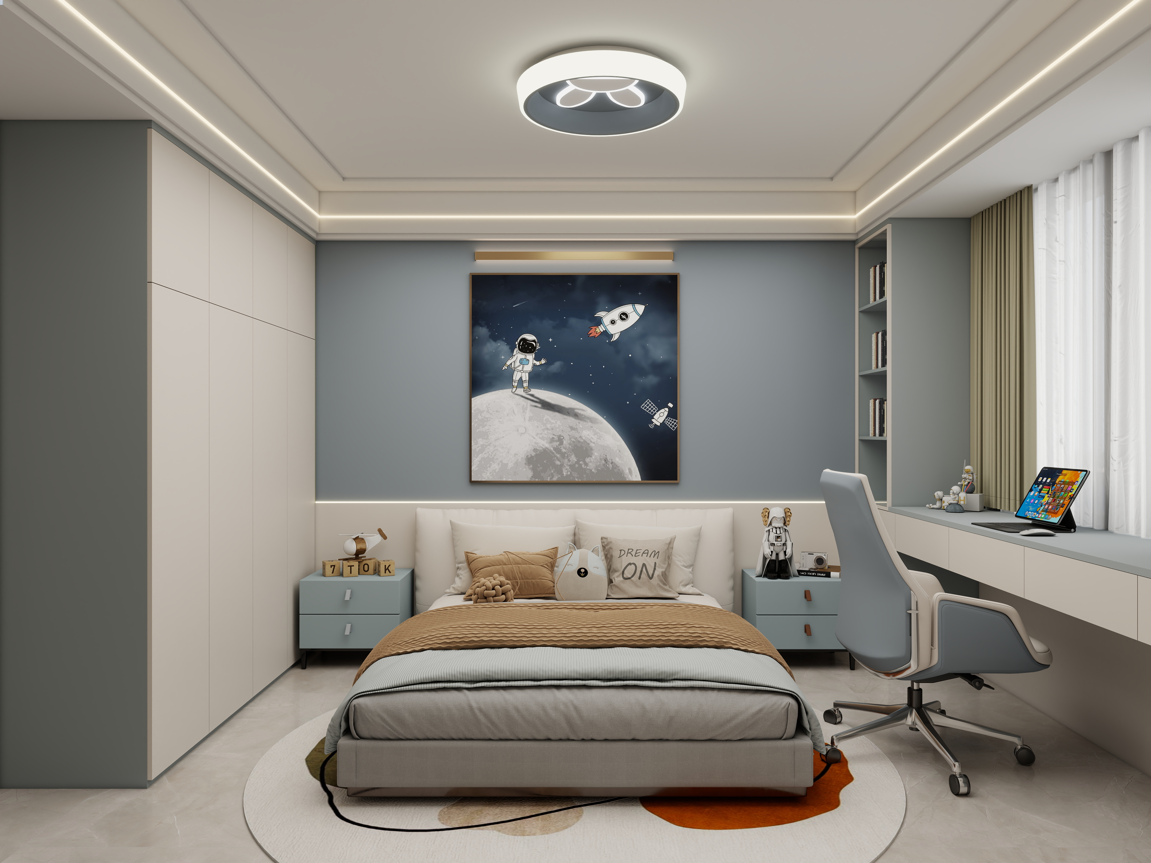 壹诺设计工作室-111㎡3室-现代简约装修效果图