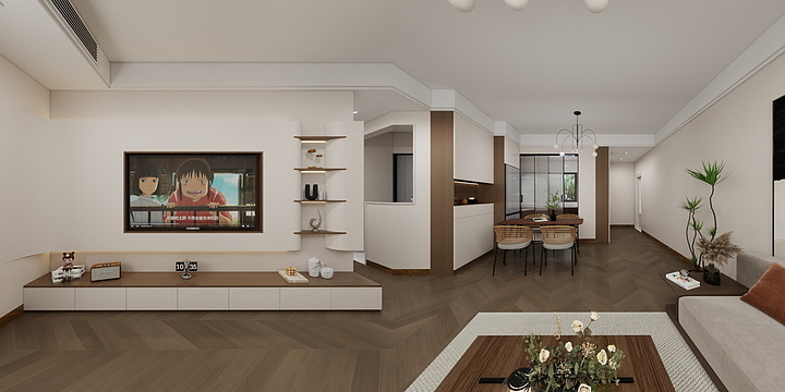 Li07513-现代简约121㎡3室-装修设计方案