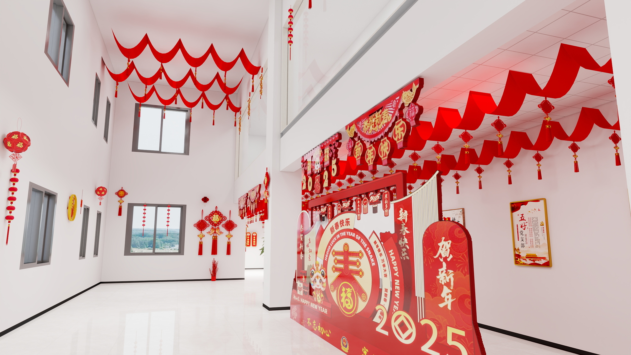 陈皮糖~-春节大厅装修效果图