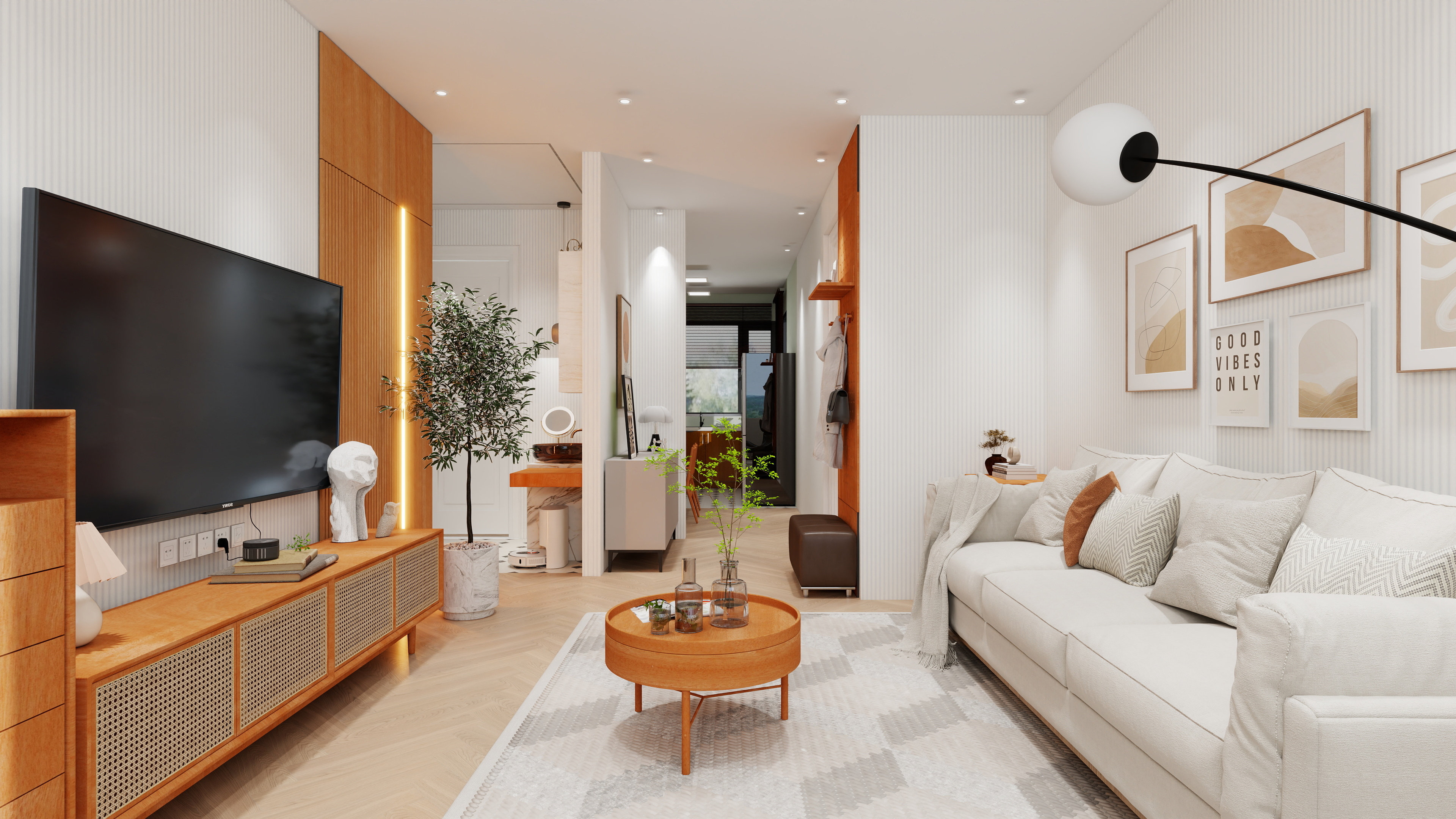 秦安妮-日月新苑75㎡2室装修效果图